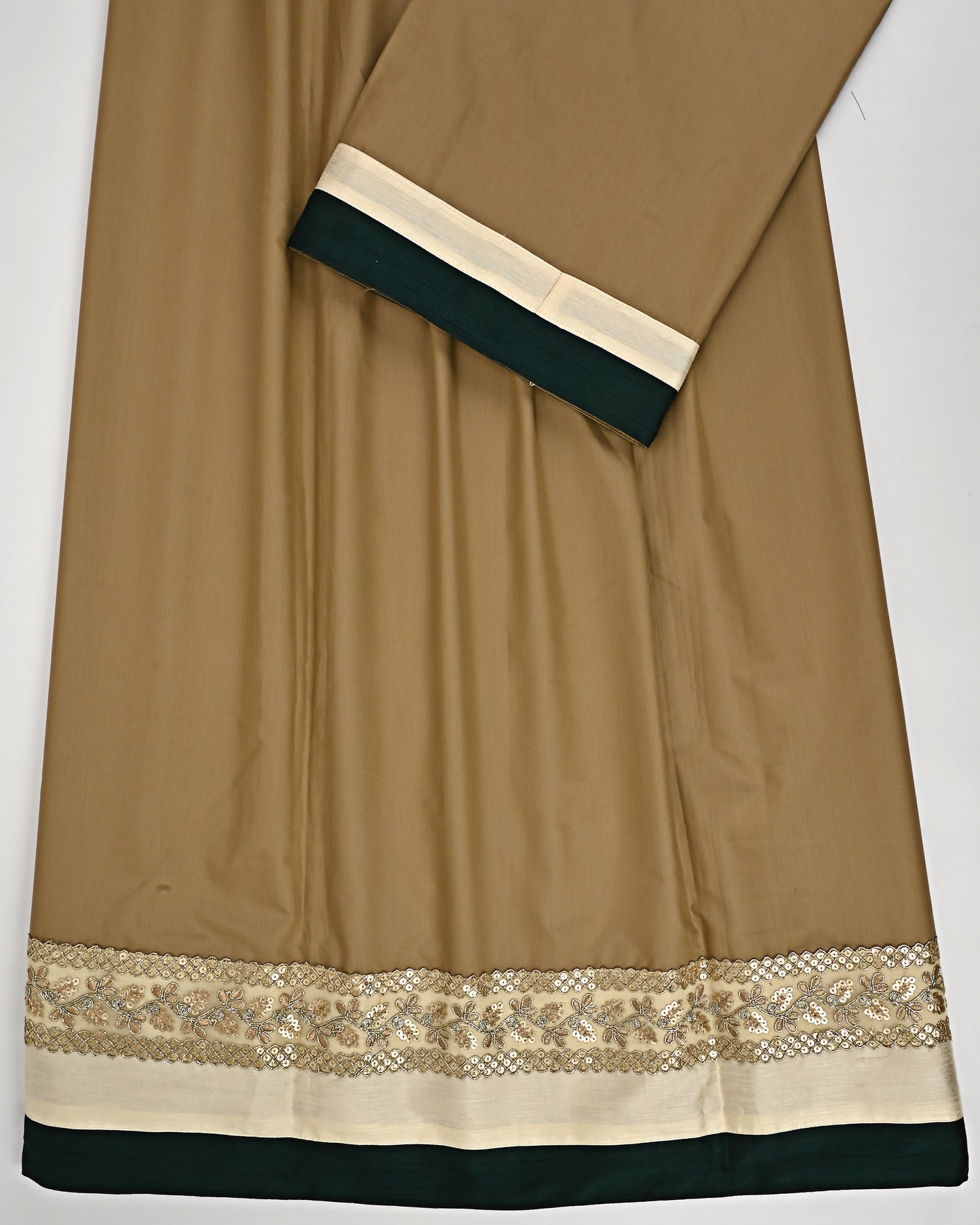 Khaki Rida With Golden Lace & Smart Panel