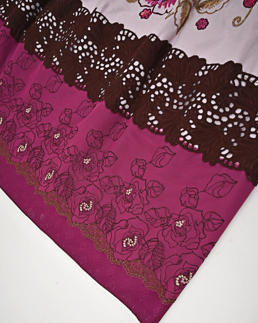 Light Pink Rida With Smart Lace & Floral Aari Work