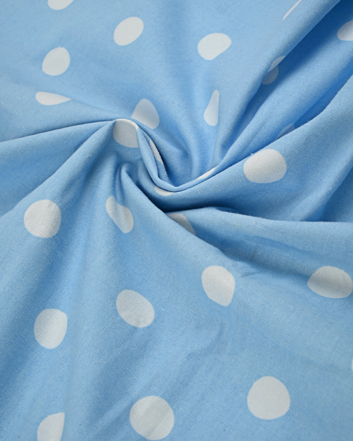 Light Blue Polka Dots Rida With Smart Lace Panel & Applique Bunch With Aari