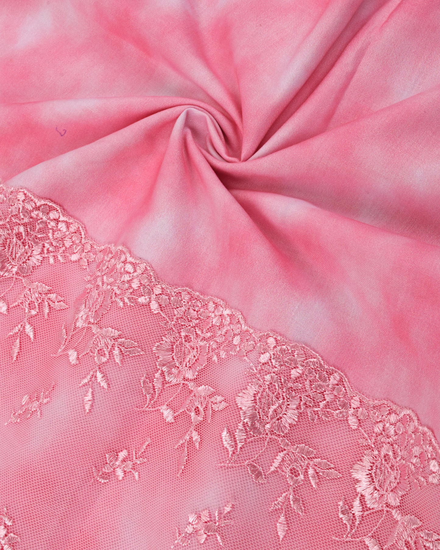 Baby Pink Marble Rida With Elegant Lace & Rose Work On it