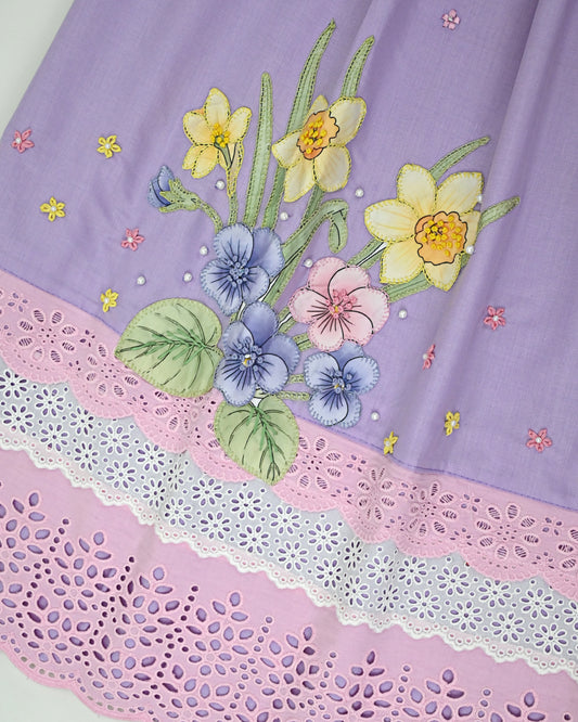 Pastle Purple Rida With Smart Lacing & Smart Multi Floral Work