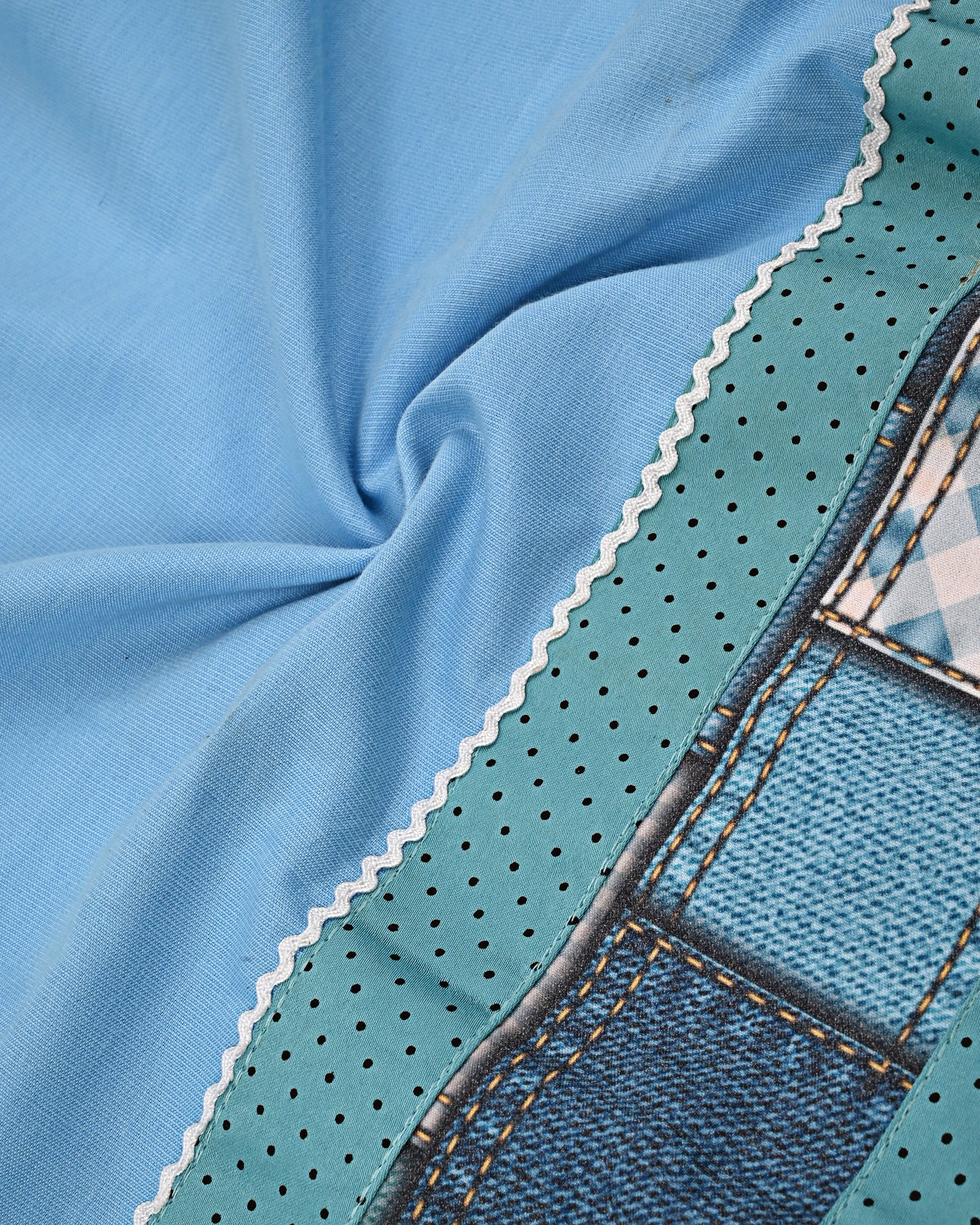 Turquiose Blue With Smart Standing Pattern & Panel