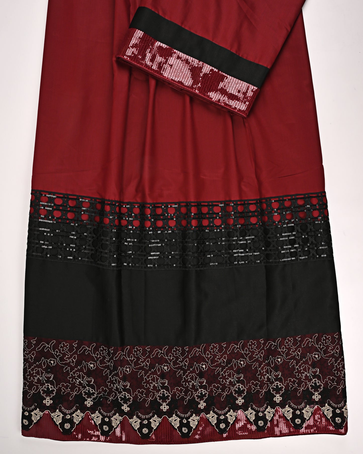 Navy Blue Rida With Printed Panel Anchor Pattern With Masallah
