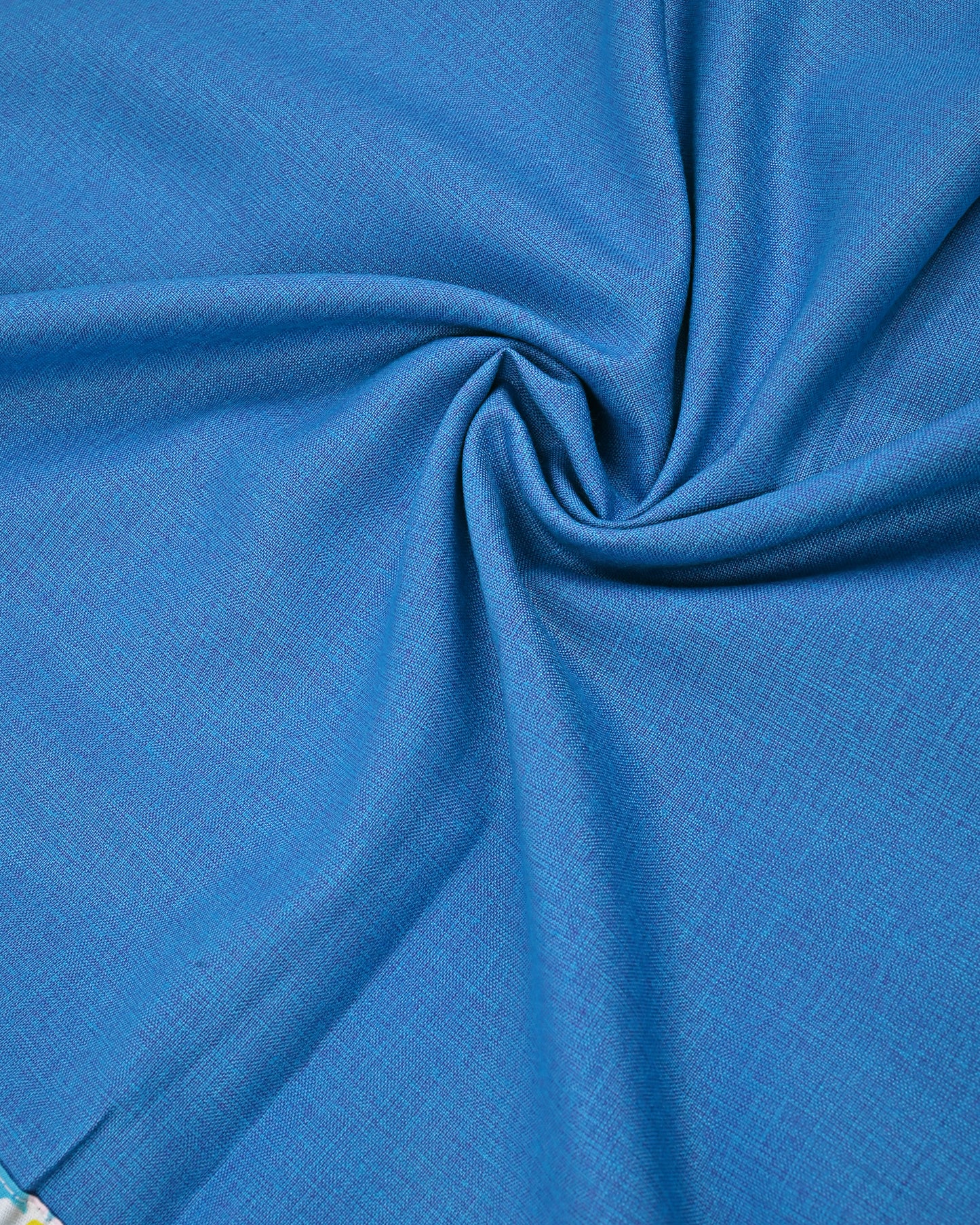 Iris Blue Rida With Colorful Floral & Stripes Panel