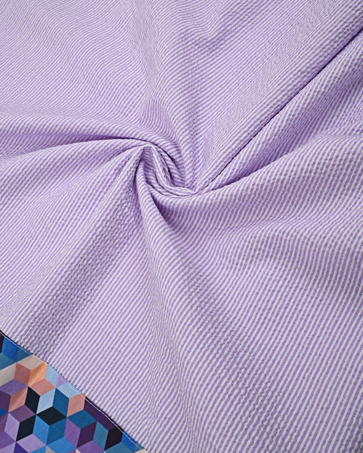 Purple Popcorn Rida With Multi Color Panel & Floral Purple Lace