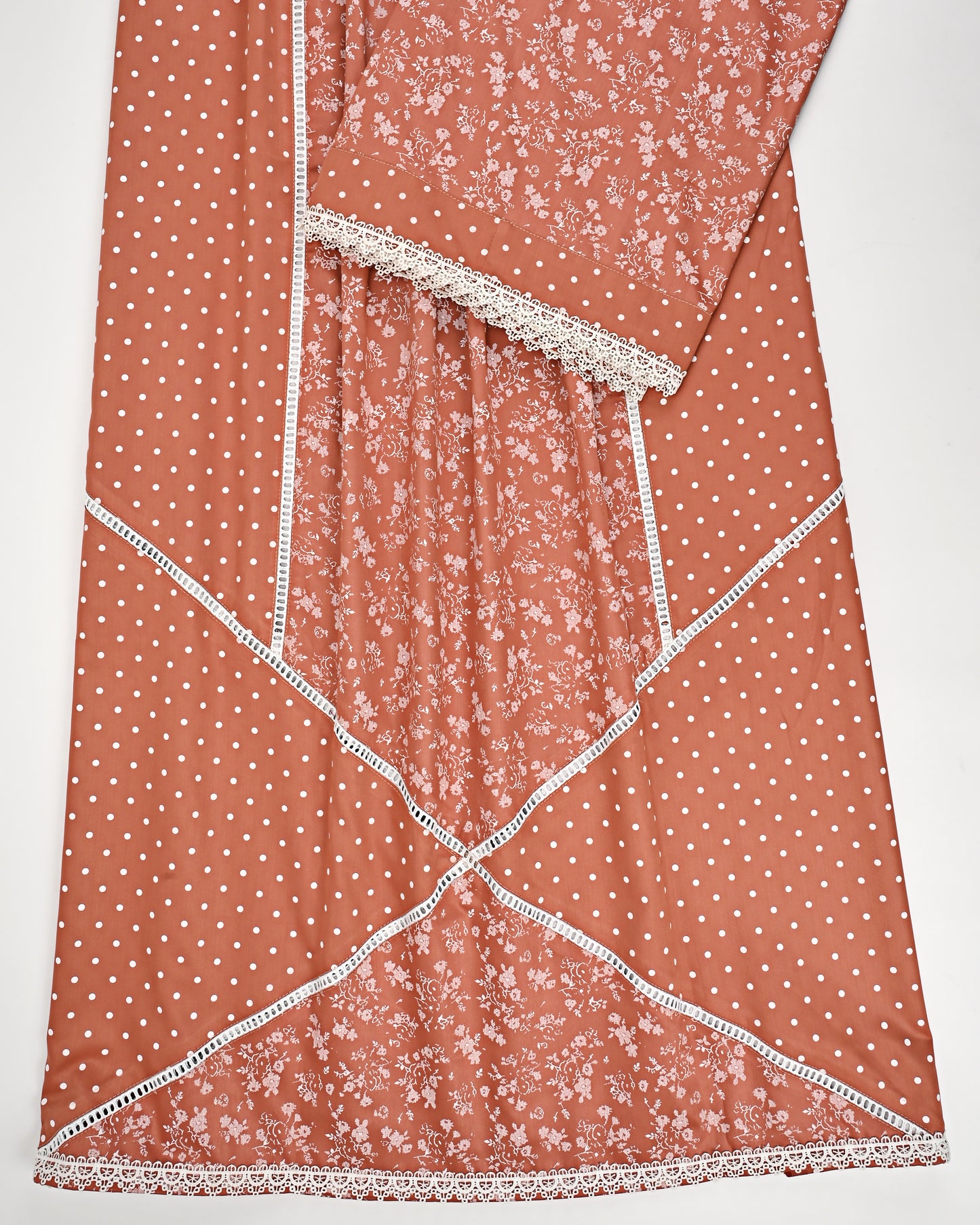 Rusty Orange Rida With Smart & Fancy Pattern