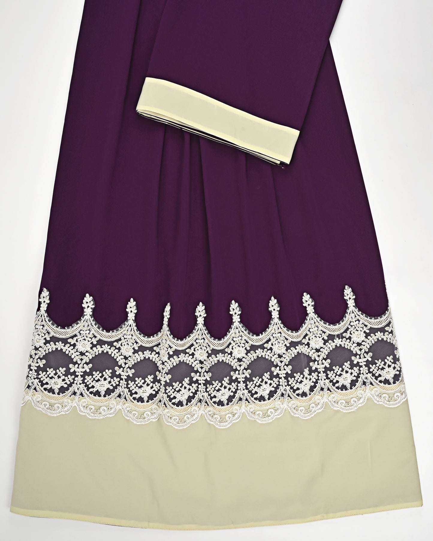Dark Purple Abaya Rida With Smart Lace & Abaya Panel