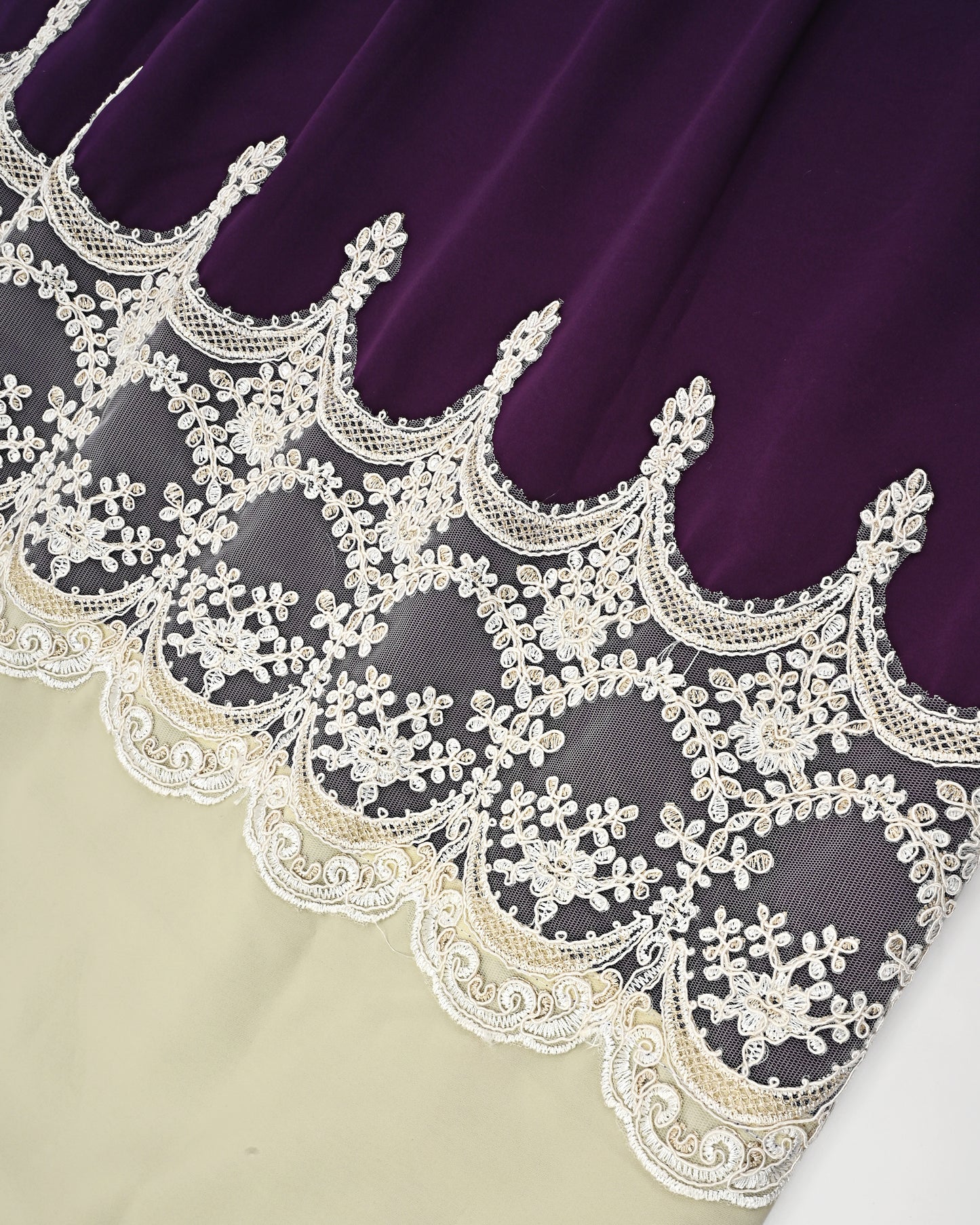 Dark Purple Abaya Rida With Smart Lace & Abaya Panel
