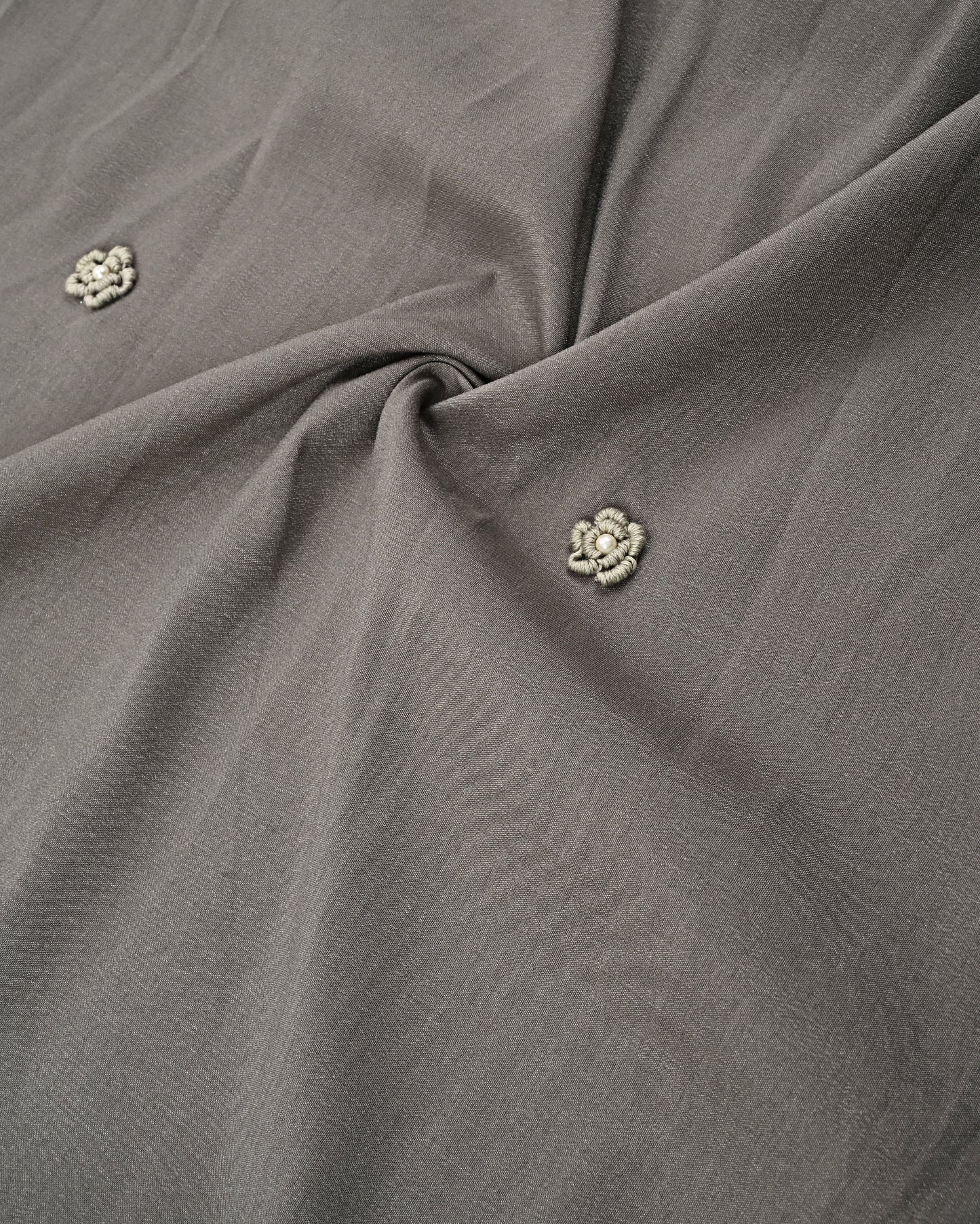 Dark Grey Rida With Heavy Lace & All Over Aari Work & Bullions