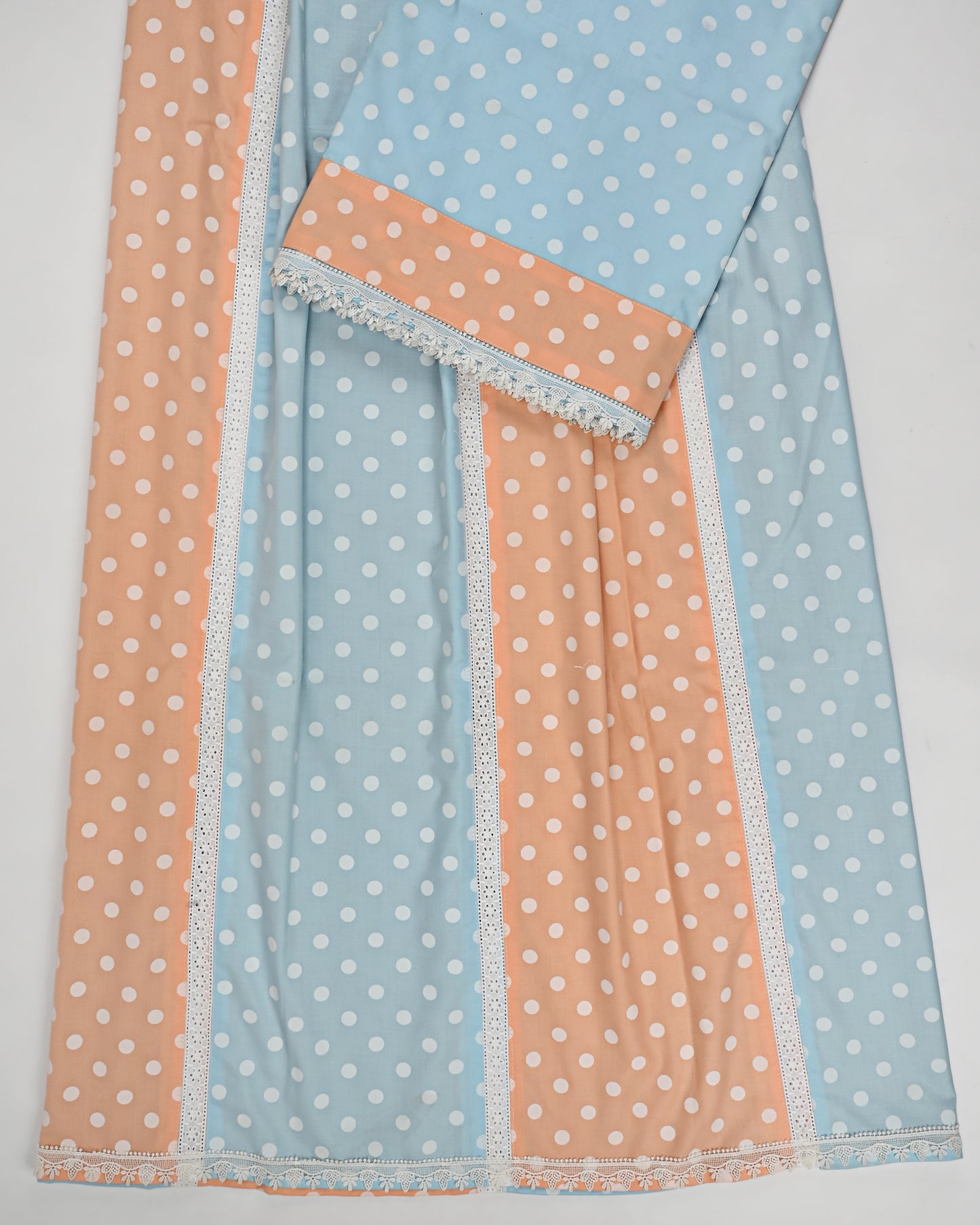 Blue & Peach Dots Rida With Smart & Fancy Pattern