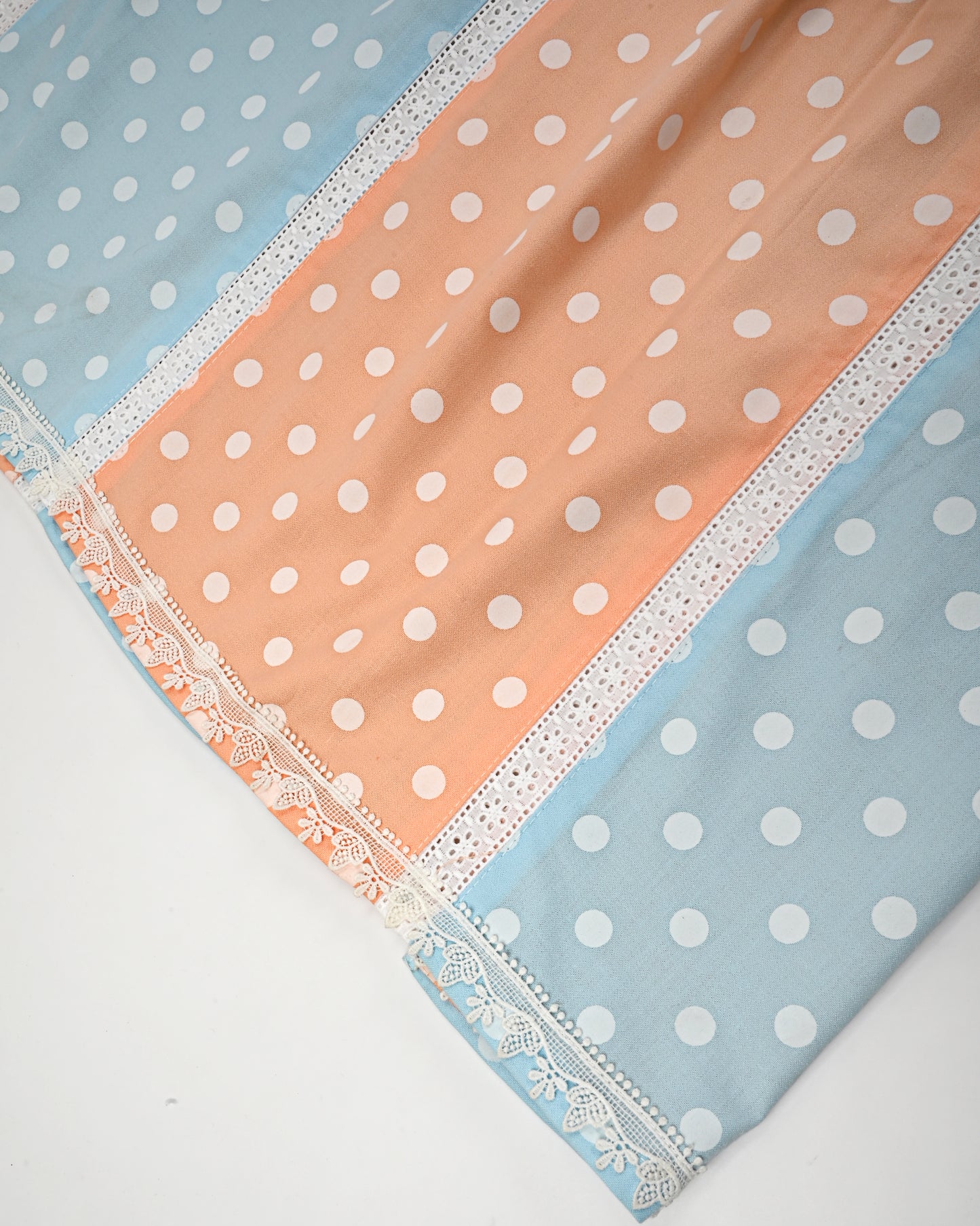 Blue & Peach Dots Rida With Smart & Fancy Pattern