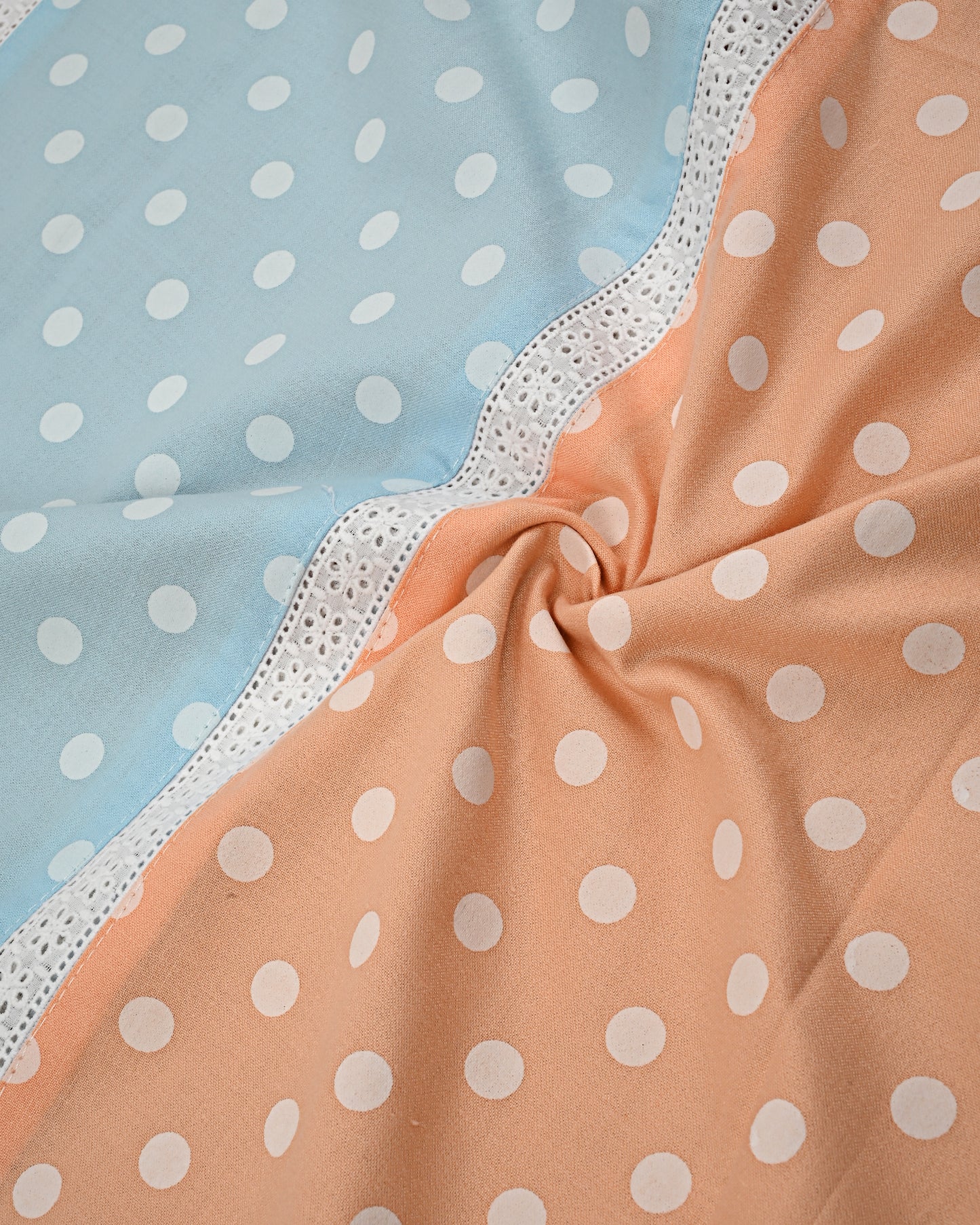Blue & Peach Dots Rida With Smart & Fancy Pattern