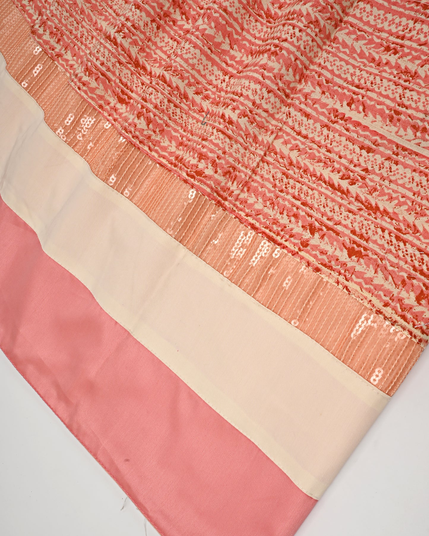 Peach Rida With Smart Panel Sequence Lace & Pipin