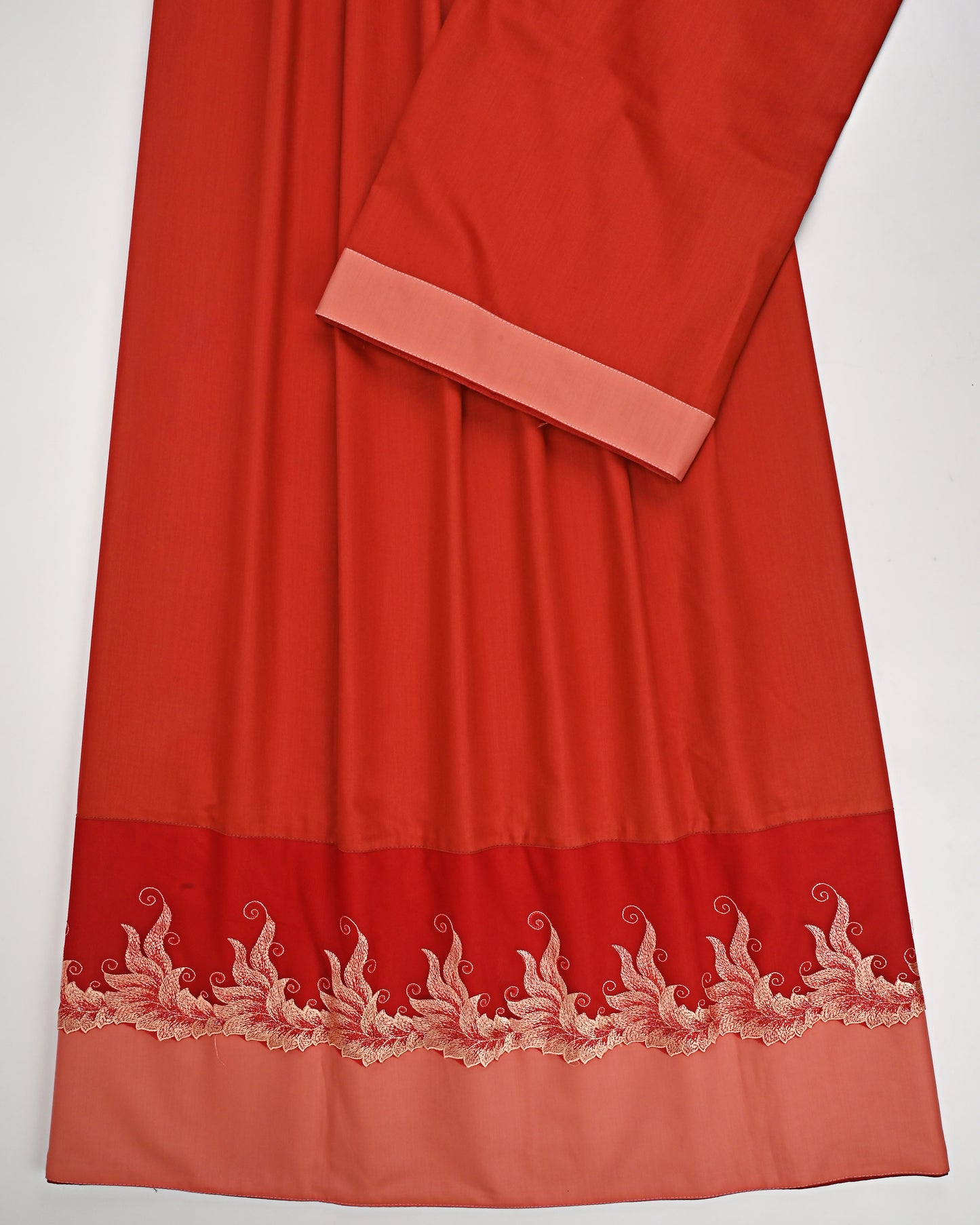 Red Rida With Smart Floral Lace & Panel