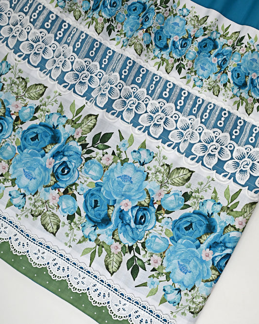 Cobalt Blue Rida With Floral Panel & Smart Lacing