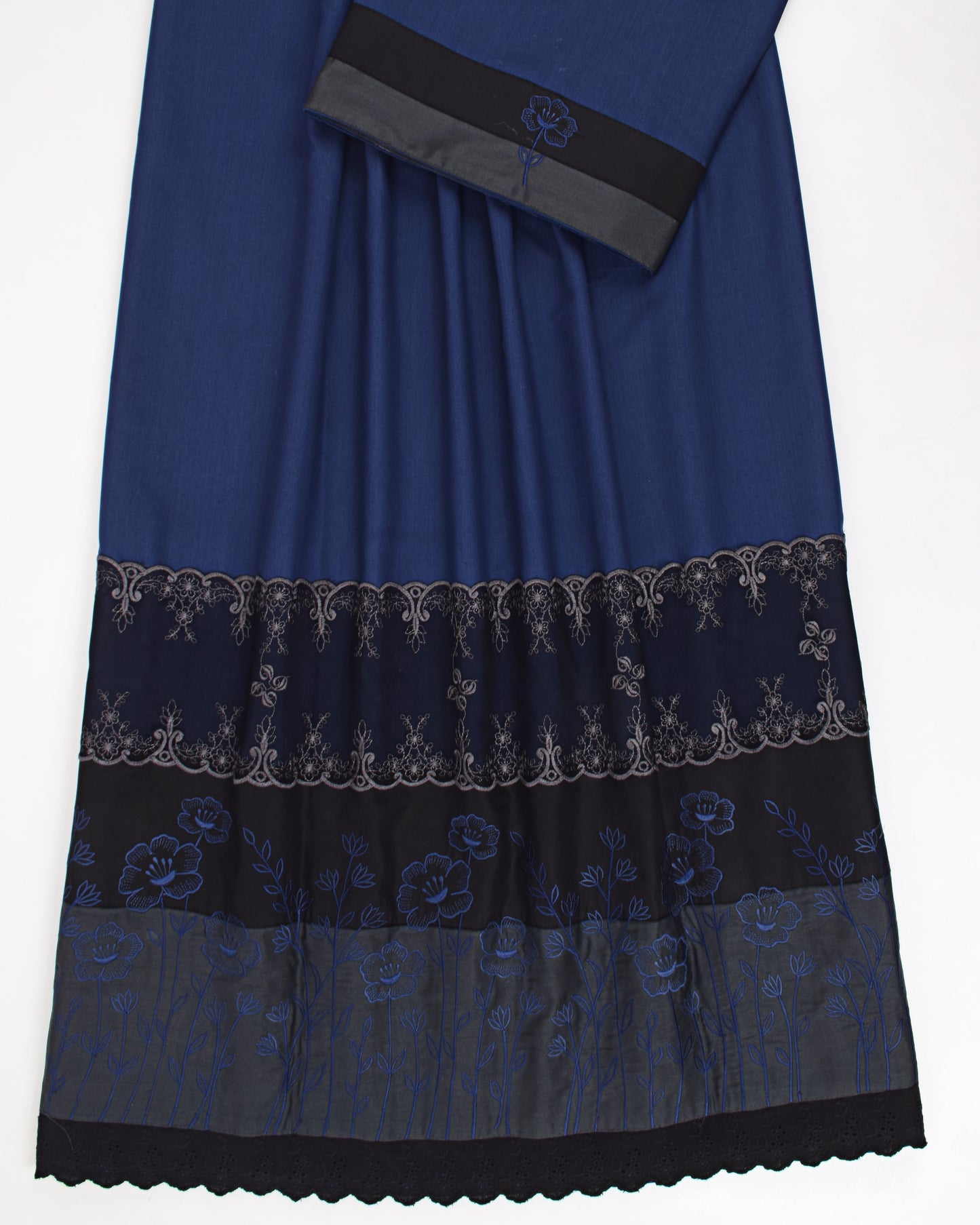 Dark Green Base Rida With Rani Pink Panel & Handwork