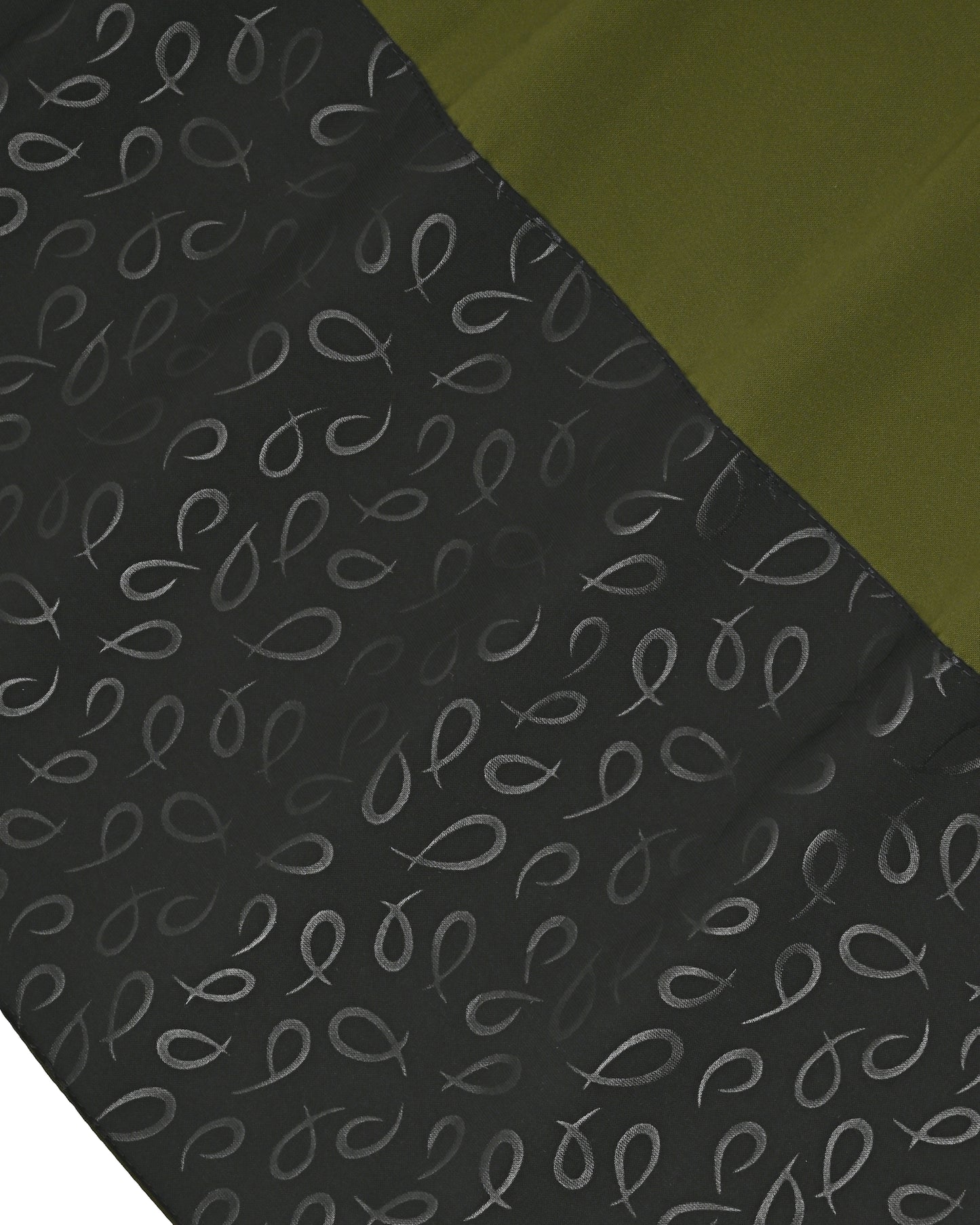 Dark Green Abaya Rida With Smart Black Self Print Abaya Panel