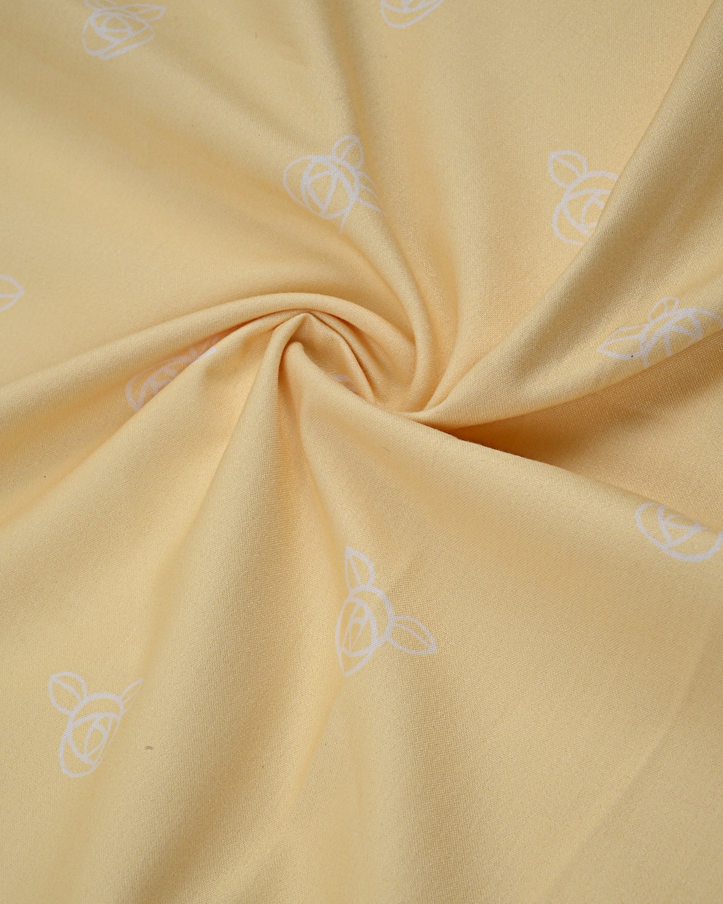 Yellow Self Print Rida With Smart Lace & Floral Aari Work