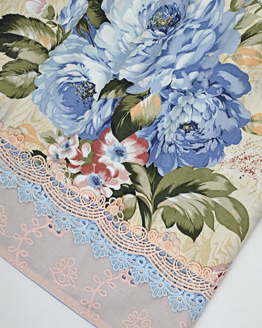 Sky Blue Rida With Smart Imported Floral Print & Smart Lacing