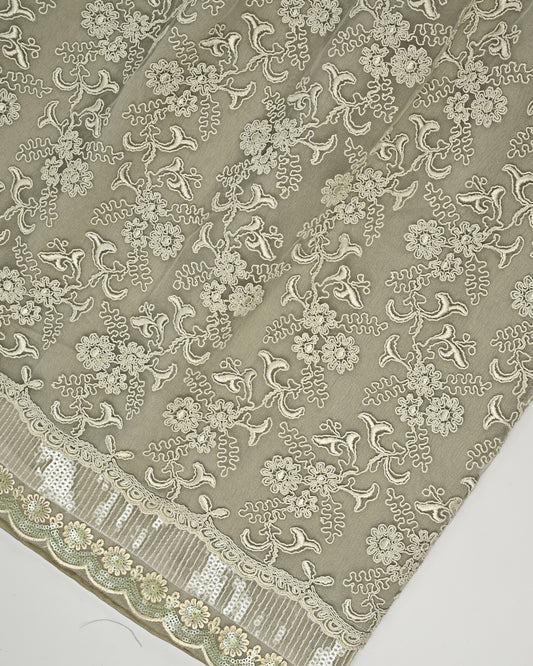 Smart & Heavy Look Net Piece Rida With Mix Match Pardi