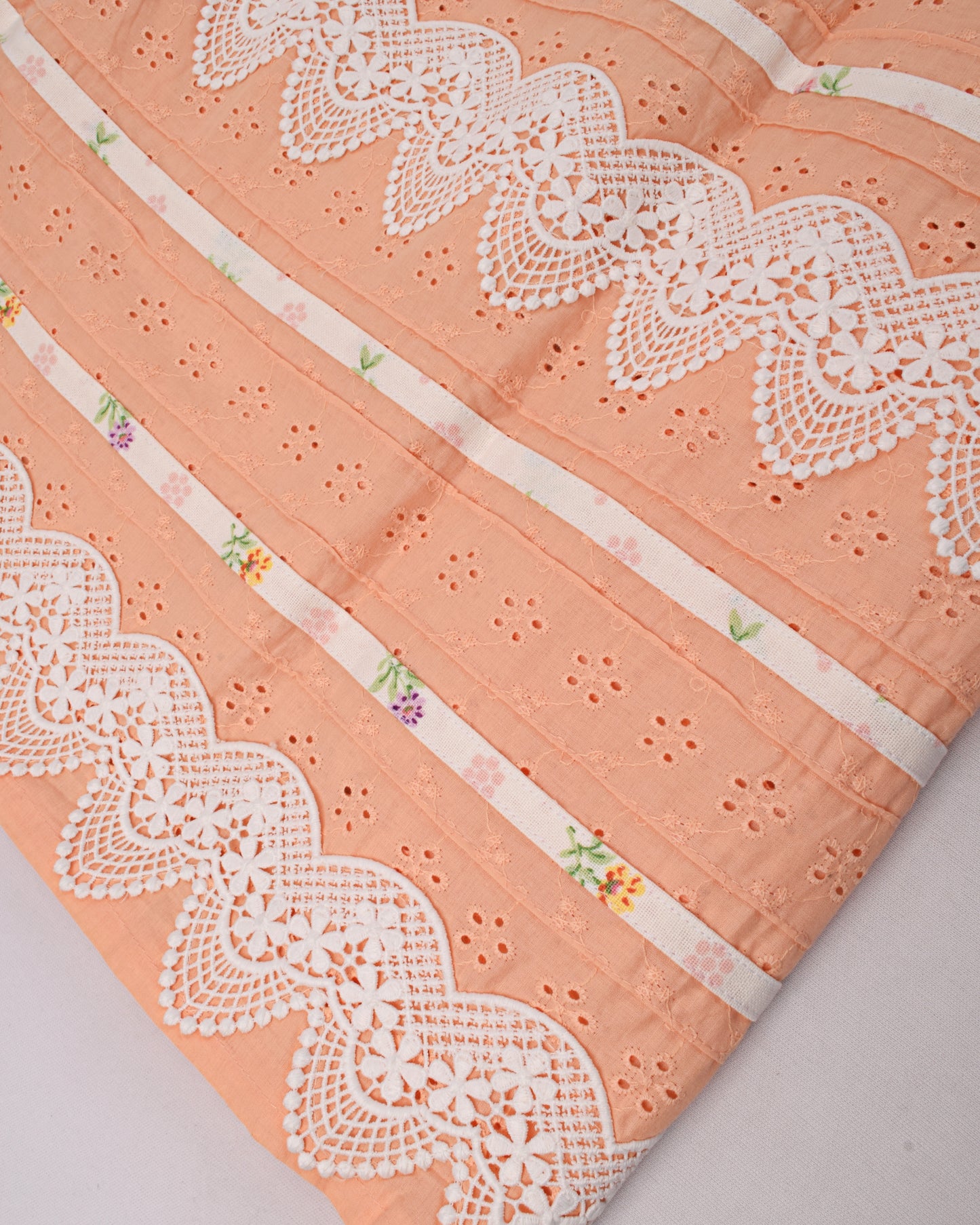Peach Hakoba Rida With Smart Panel & Pintex Pattern