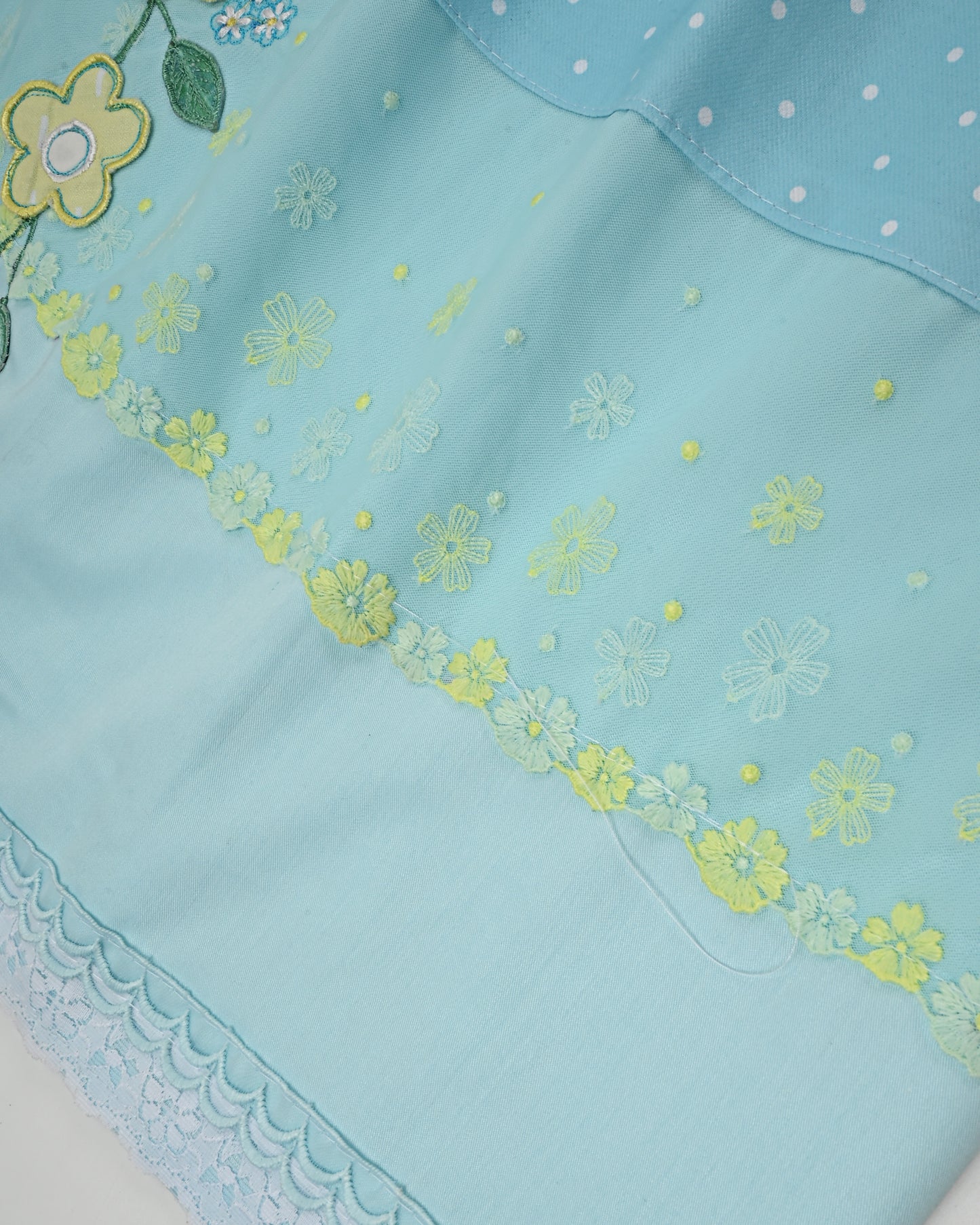 Baby Blue Rida With Smart Floral Embroidery Work & Smart Panel