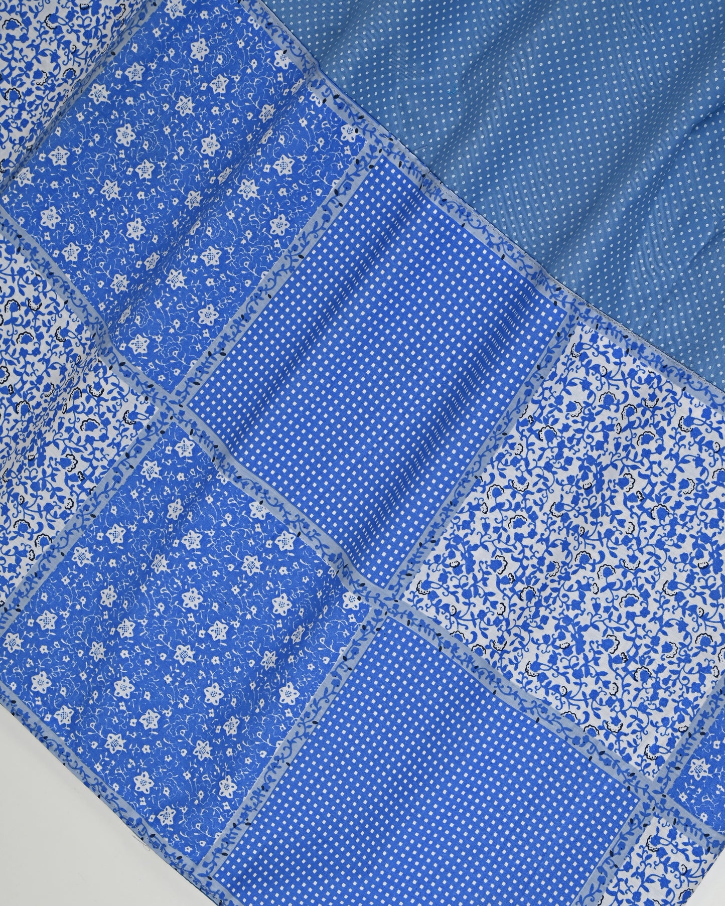 Denim Blue Dots Rida With Smart Fancy Box Pattern