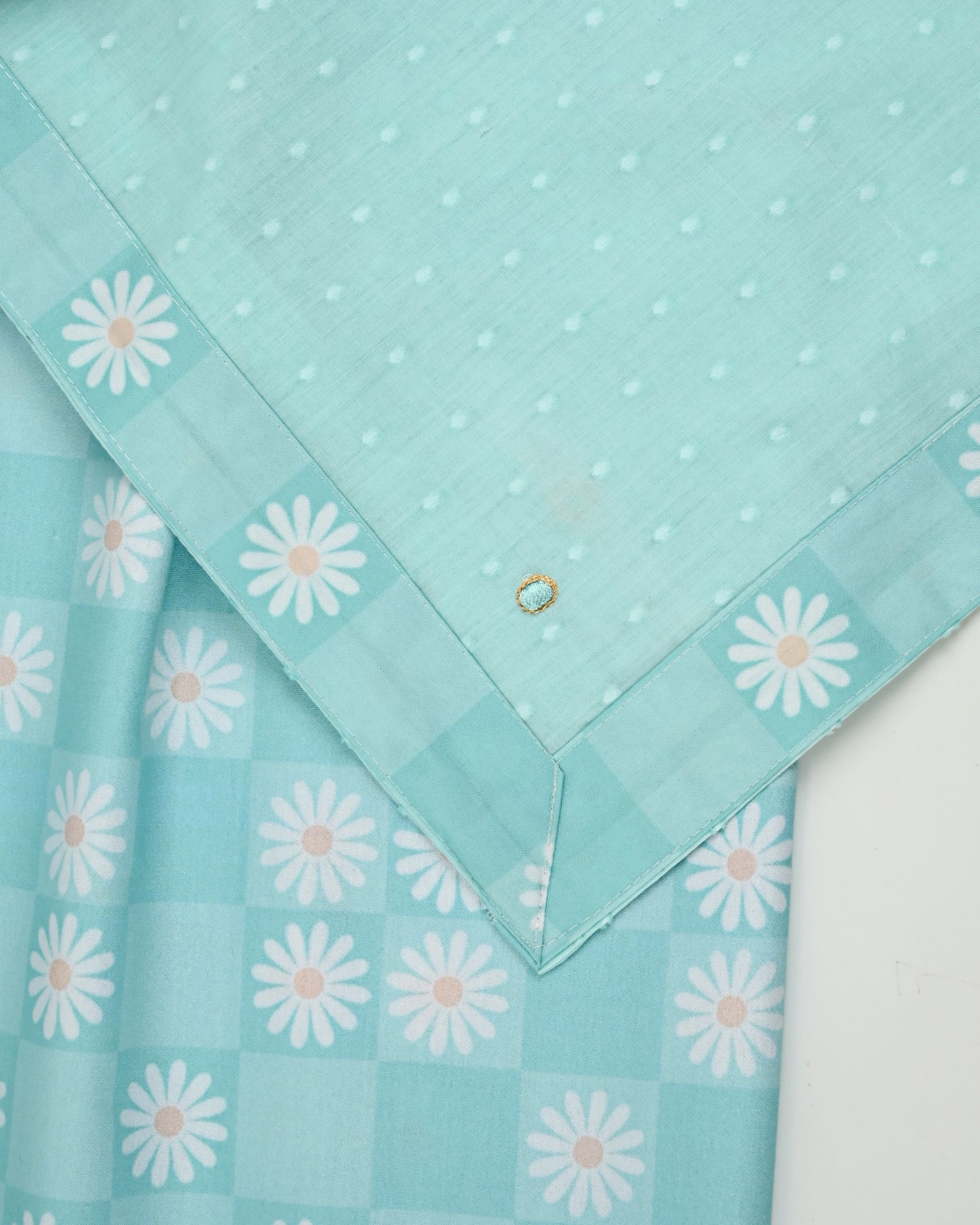 Light Mint Floral RCJ With Smart Lace Panel With Dupatta