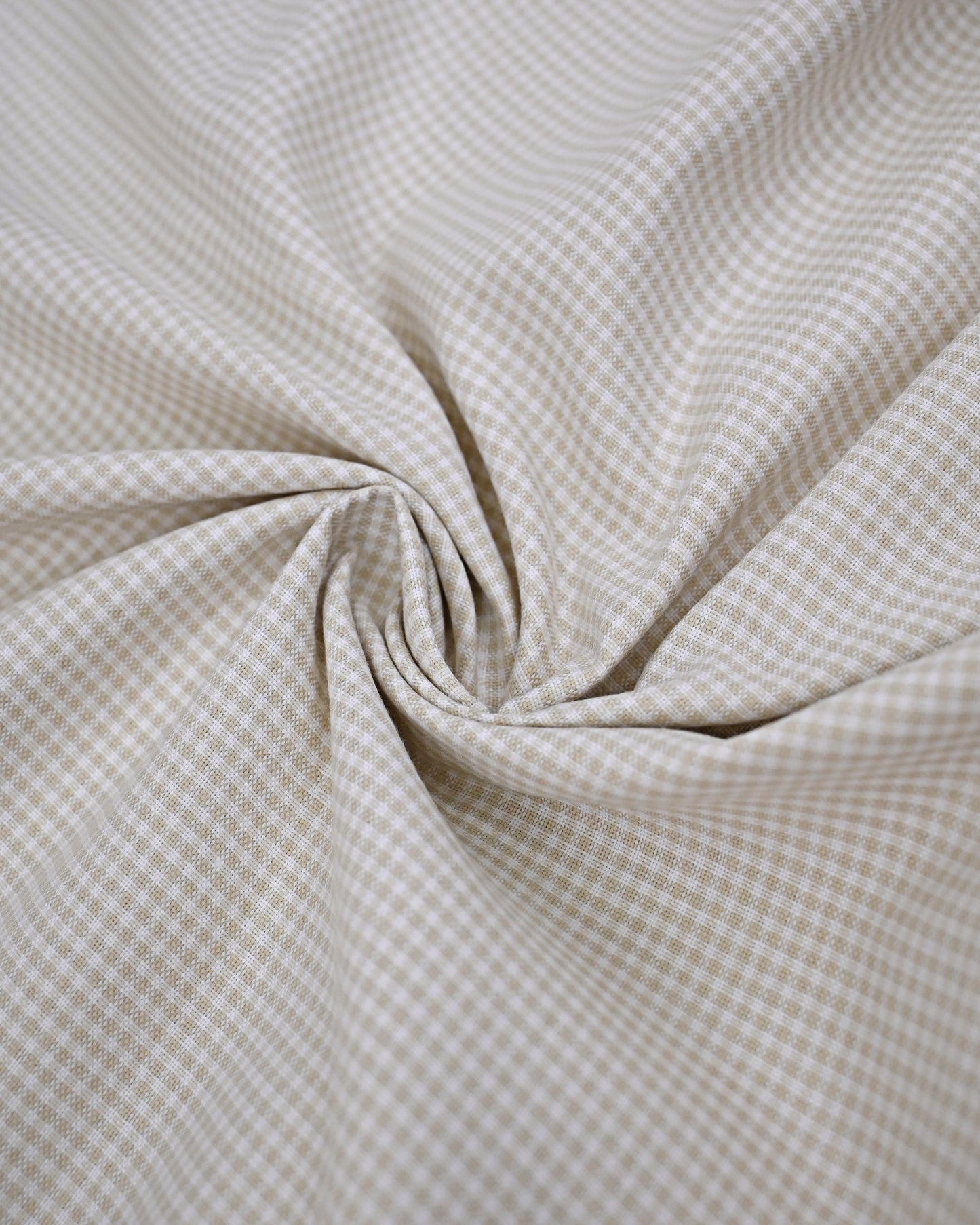 Tan White Cheks Rida With Smart Leafy Print Panel & Floral Sequence Lace