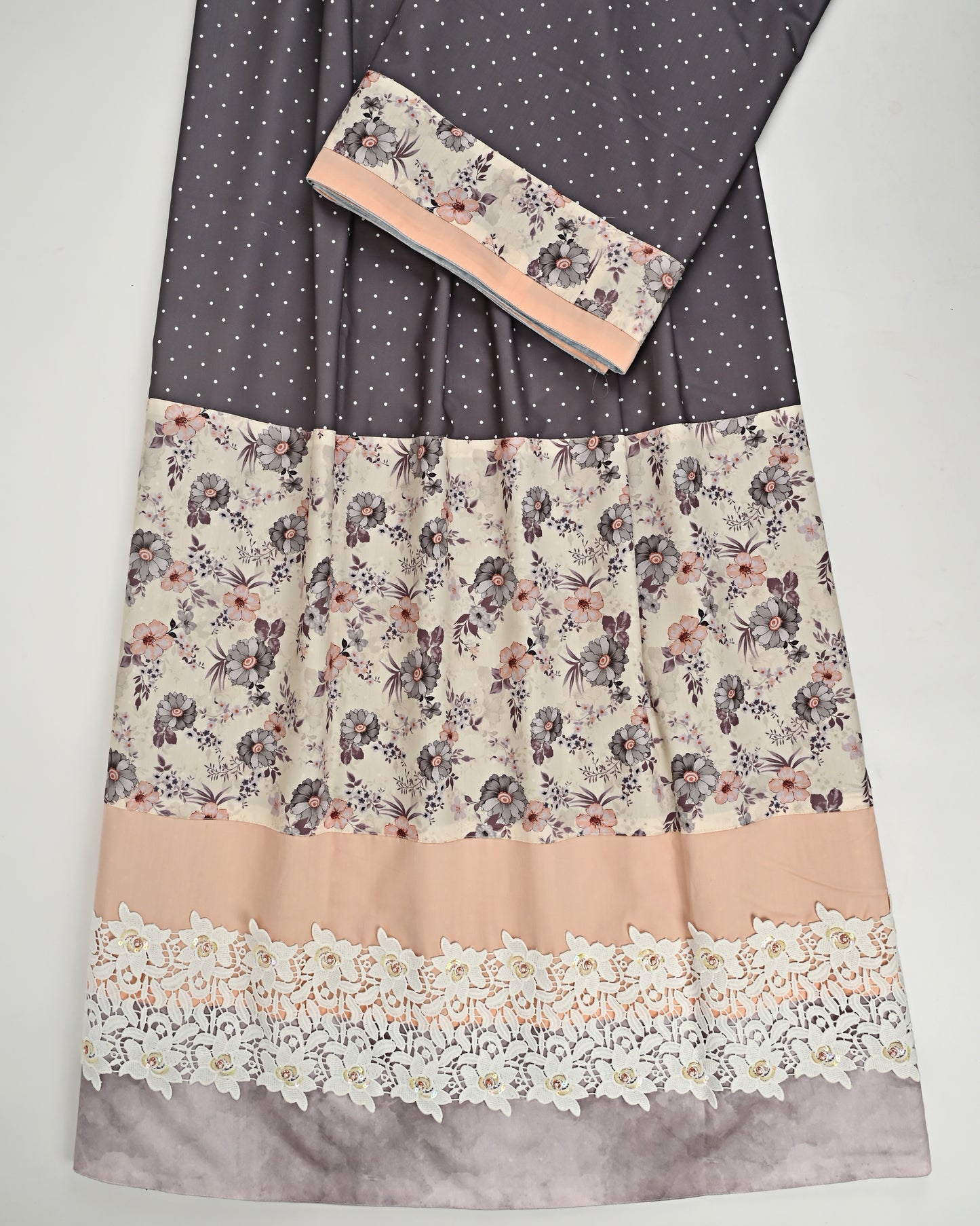 Dark grey Rida with Printed Panel & Smart Lacing Highligh Handwork