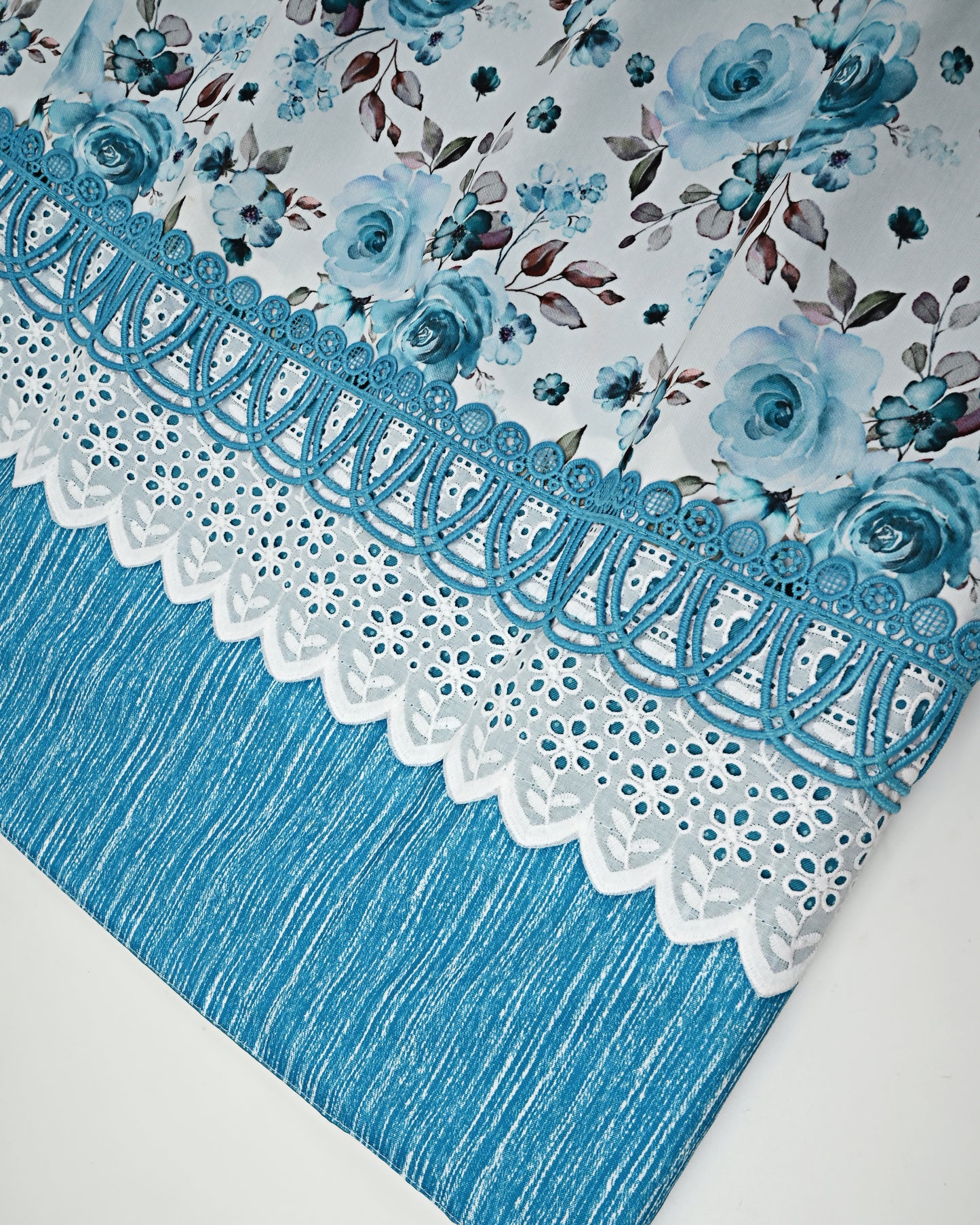 Peacock Blue Rida With Doted Material & Smart Lacing Panel