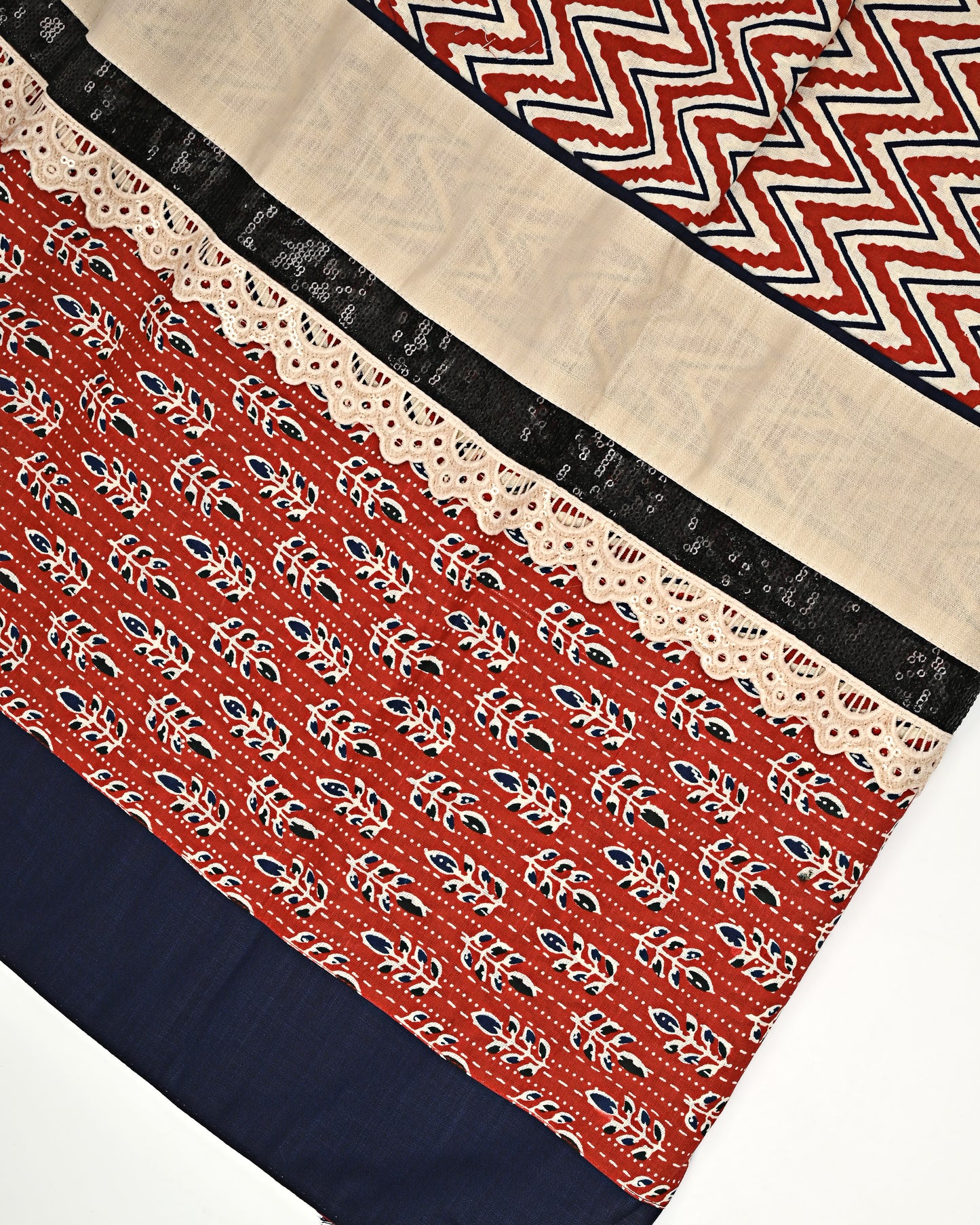 Dark Chevron Batik Rida With Smart Panel & Smart Lace