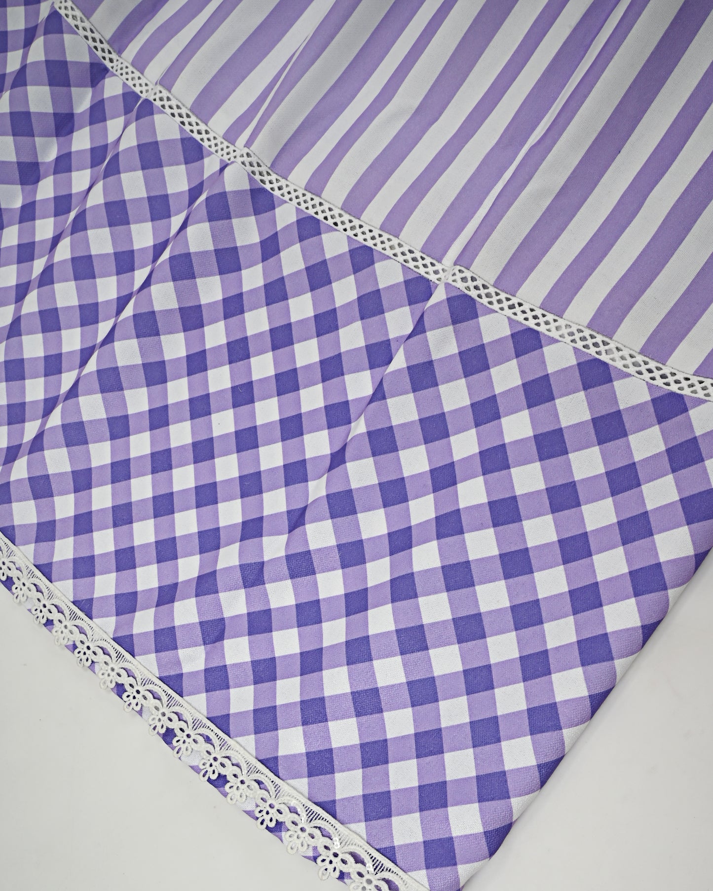 Purple Rida With Smart Checks Dots & Stripes Panel & Pattern