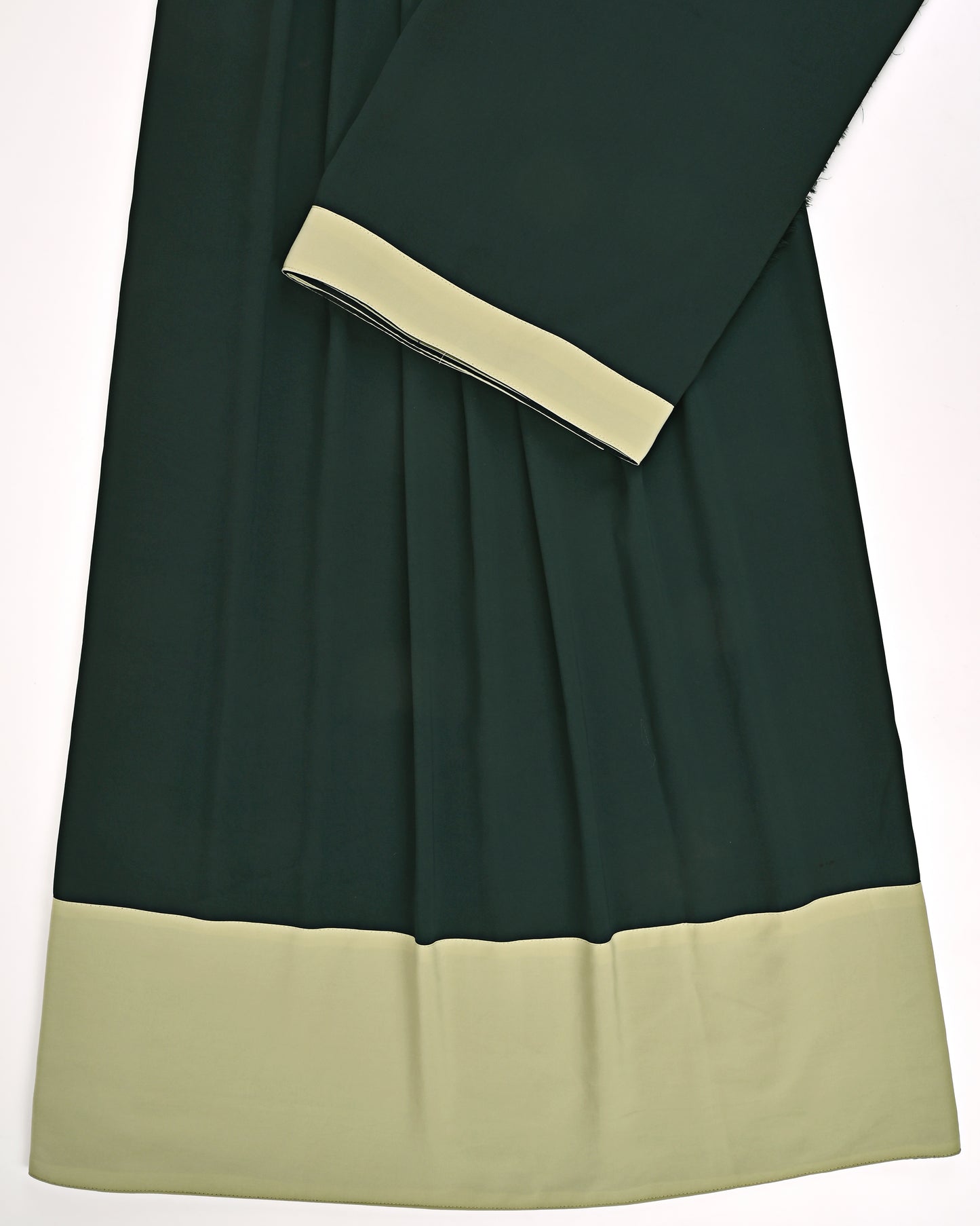 Dark Green Abaya Rida With Smart Light Green Panel