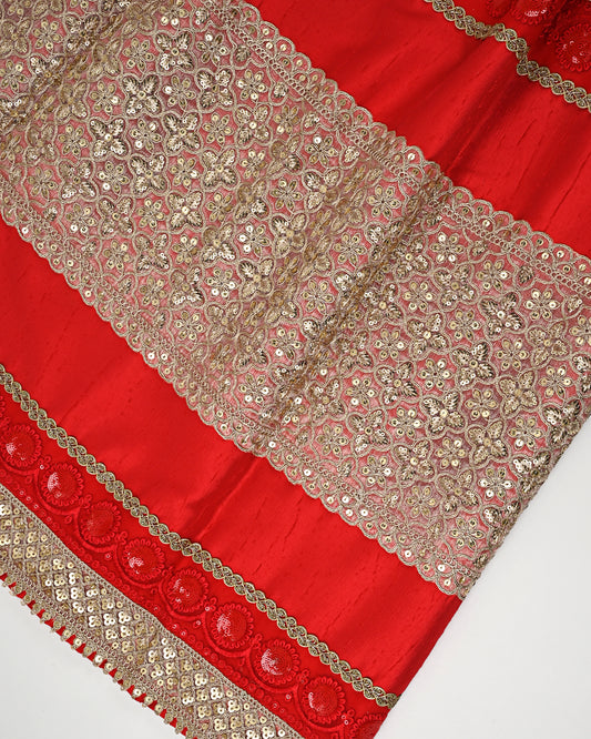 Blood Red Rida With Heavy Golden Panel & Golden Lacing