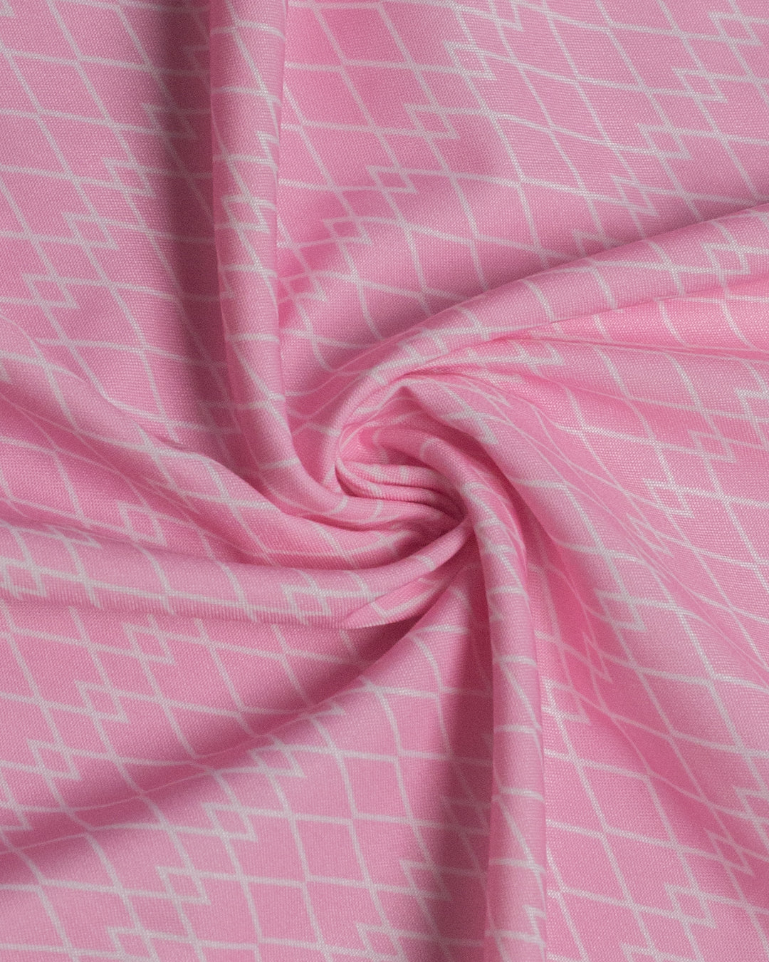 Baby Pink Printed Rida With Smart Printed Panel & Lace