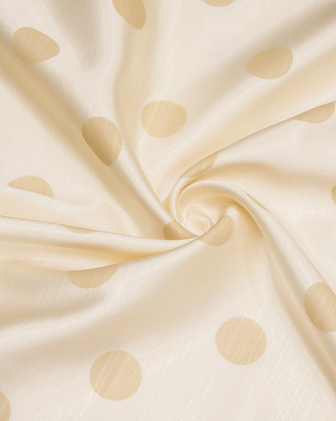 Cream Base Golden Dots Silky Rida With Smart Panel & Floral Work
