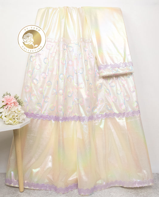Shining Yellow Rida With Smart Lace & Tikri Panel