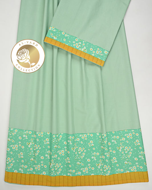 Spring Green Ohbat Rida With Smart Floral Panel