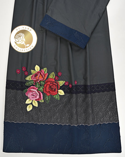 Dark Grey Rida With Smart Dark Lacing & Smart Floral Patch
