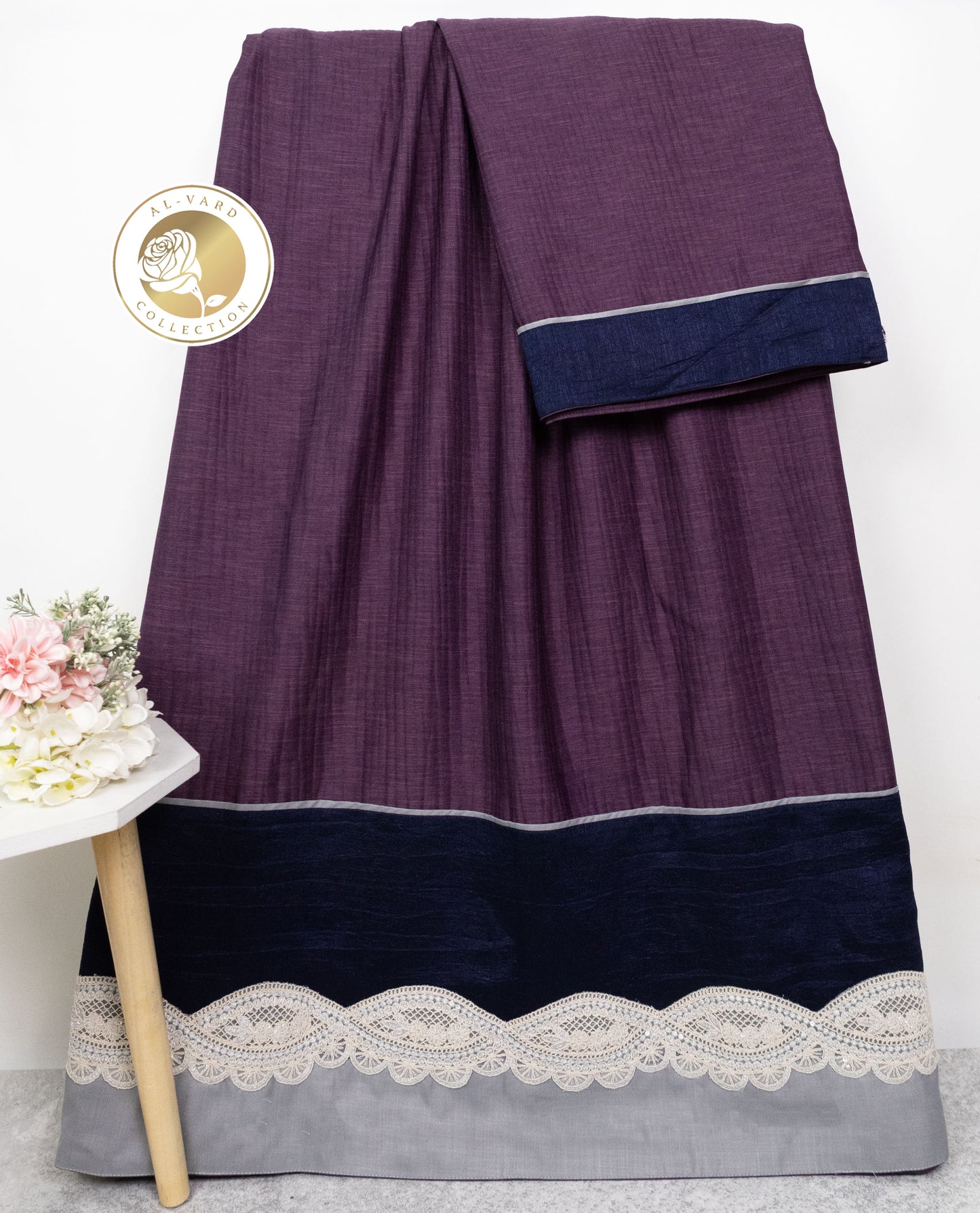 Dark Voilet Rida With Dark Panel Pipin & Smart Lace