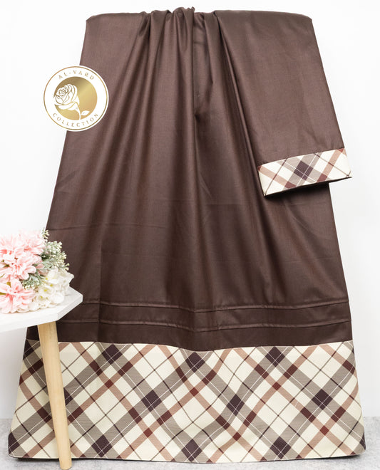 Choclate Brown Rida With Smart Checks  Panel & Smart Pipin