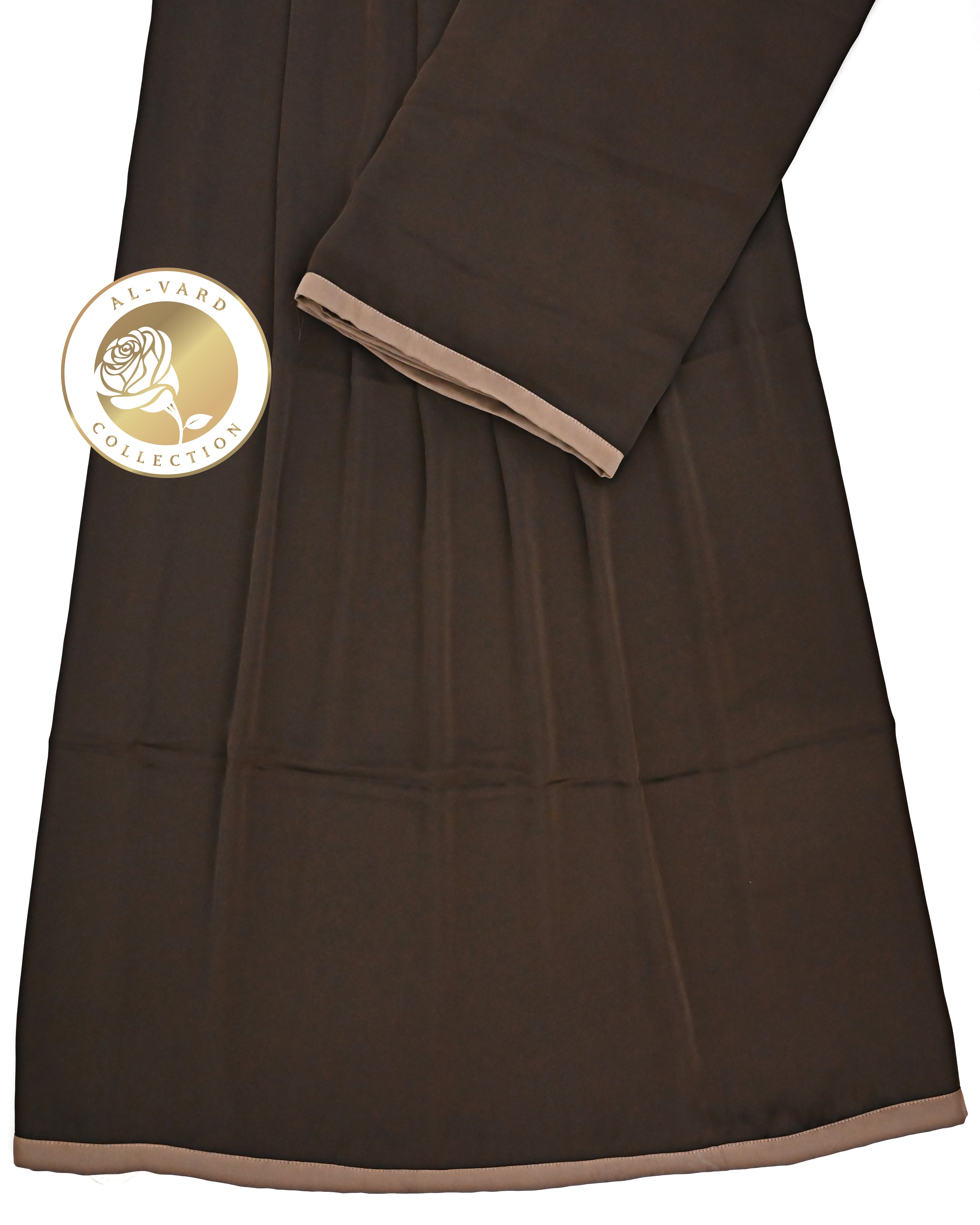 Dark Chocolate Brown Abaya Ohbat Rida With Smart Small Patti-950/-