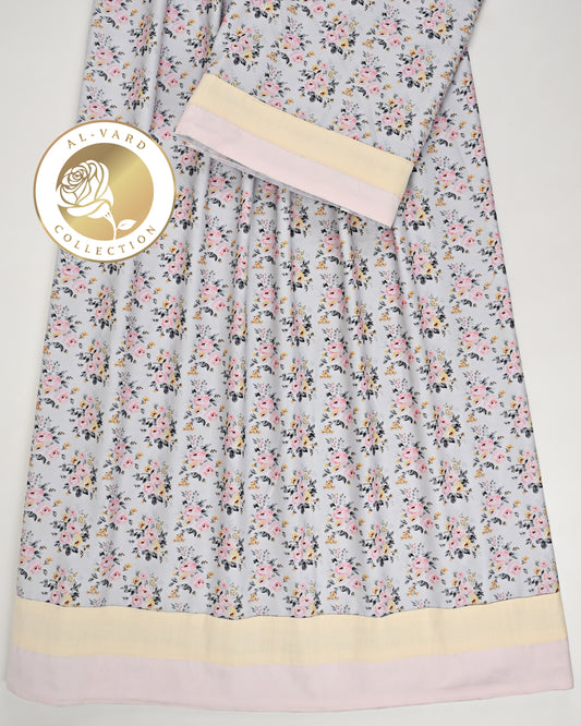 Light Blue Floral Printed Rida With Smart Panel
