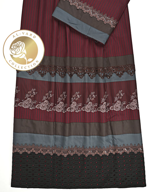 Burgundy Stripes Rida With Smart Dark Lacing & Dark Panel