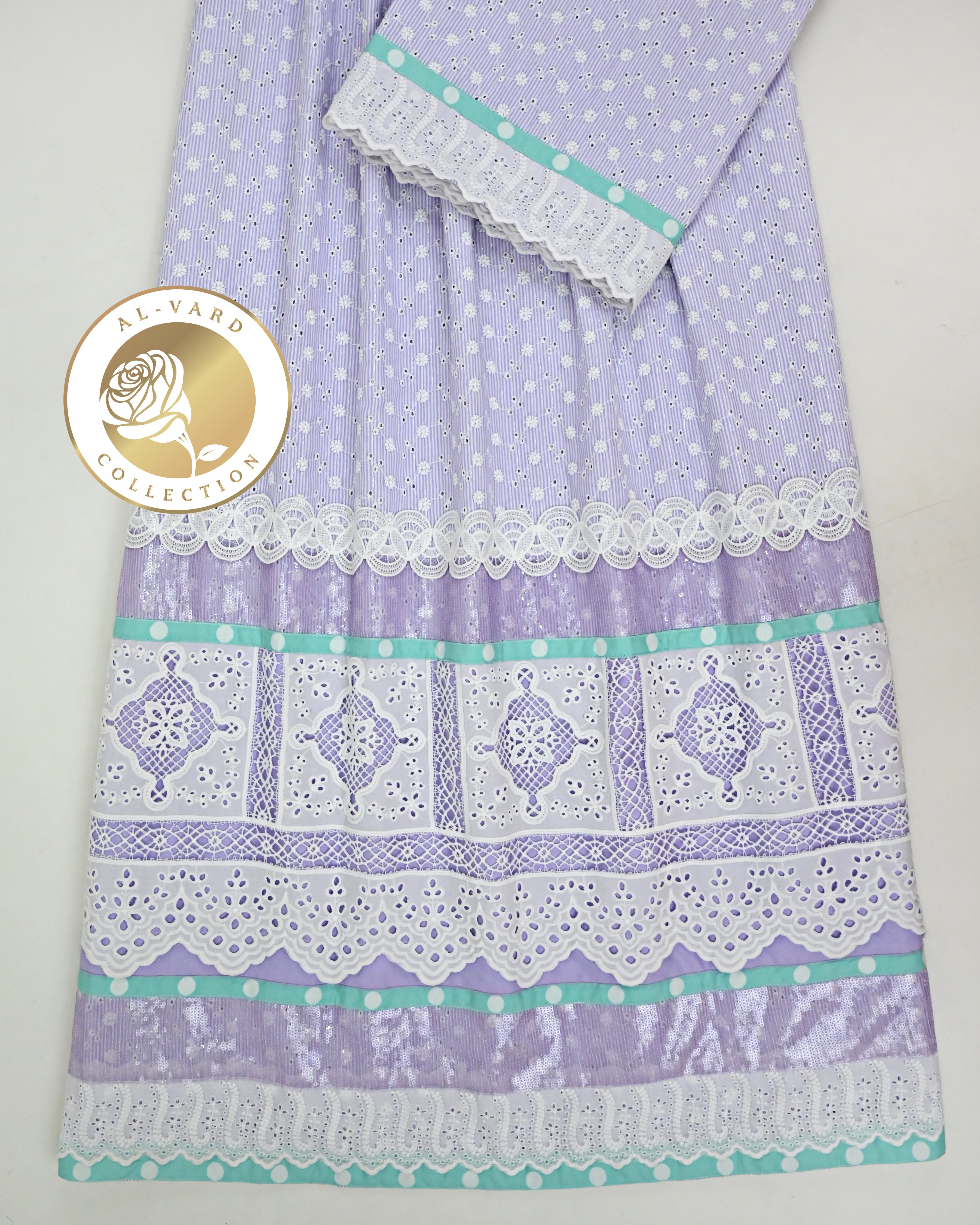 Lavender Hakoba Rida With Smart Sequence Lace Panel & Smart Pattern Rida-3700/-