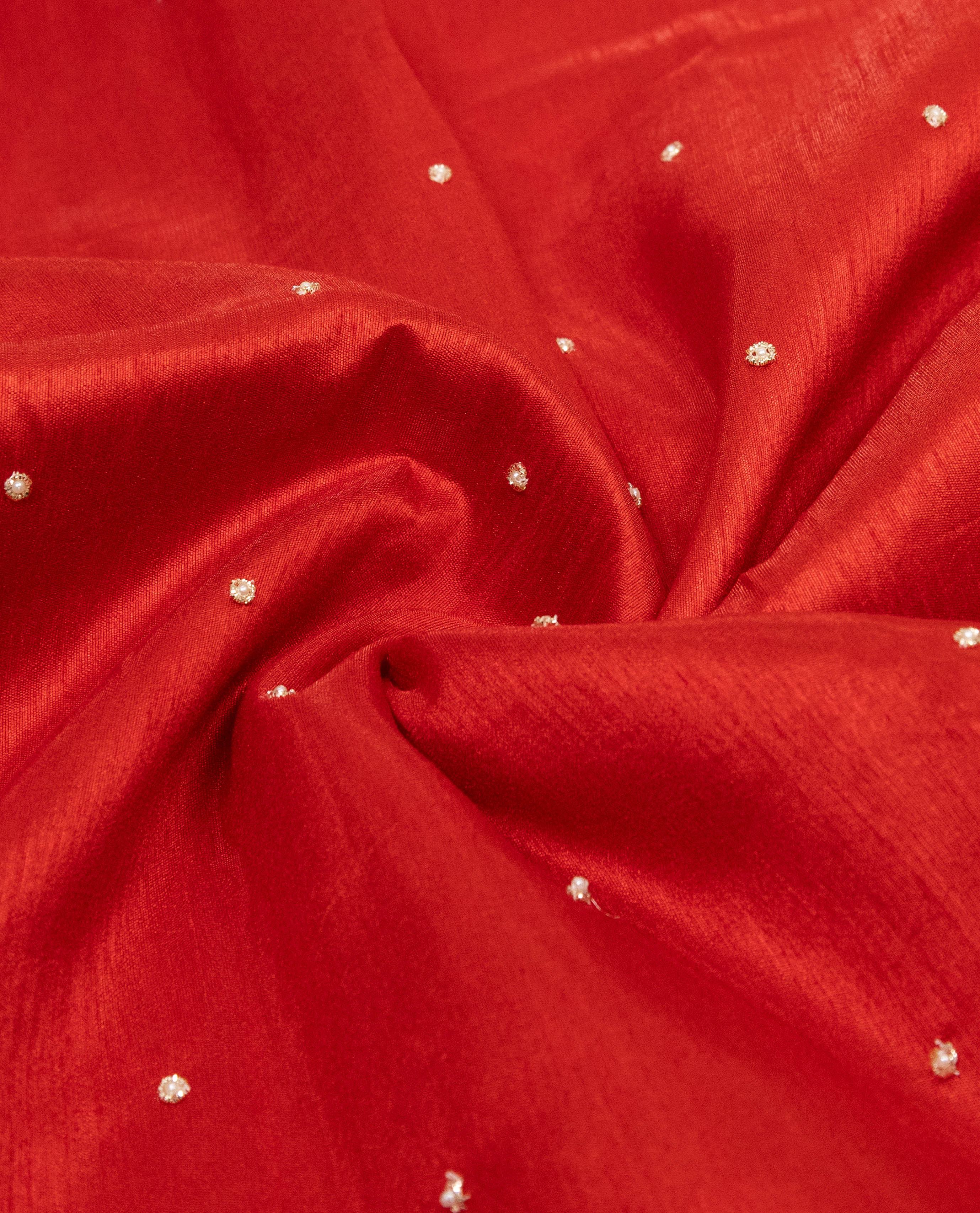Crimson Red Rida With Dark Panel & Smart Floral Lace Aari TouchUp
