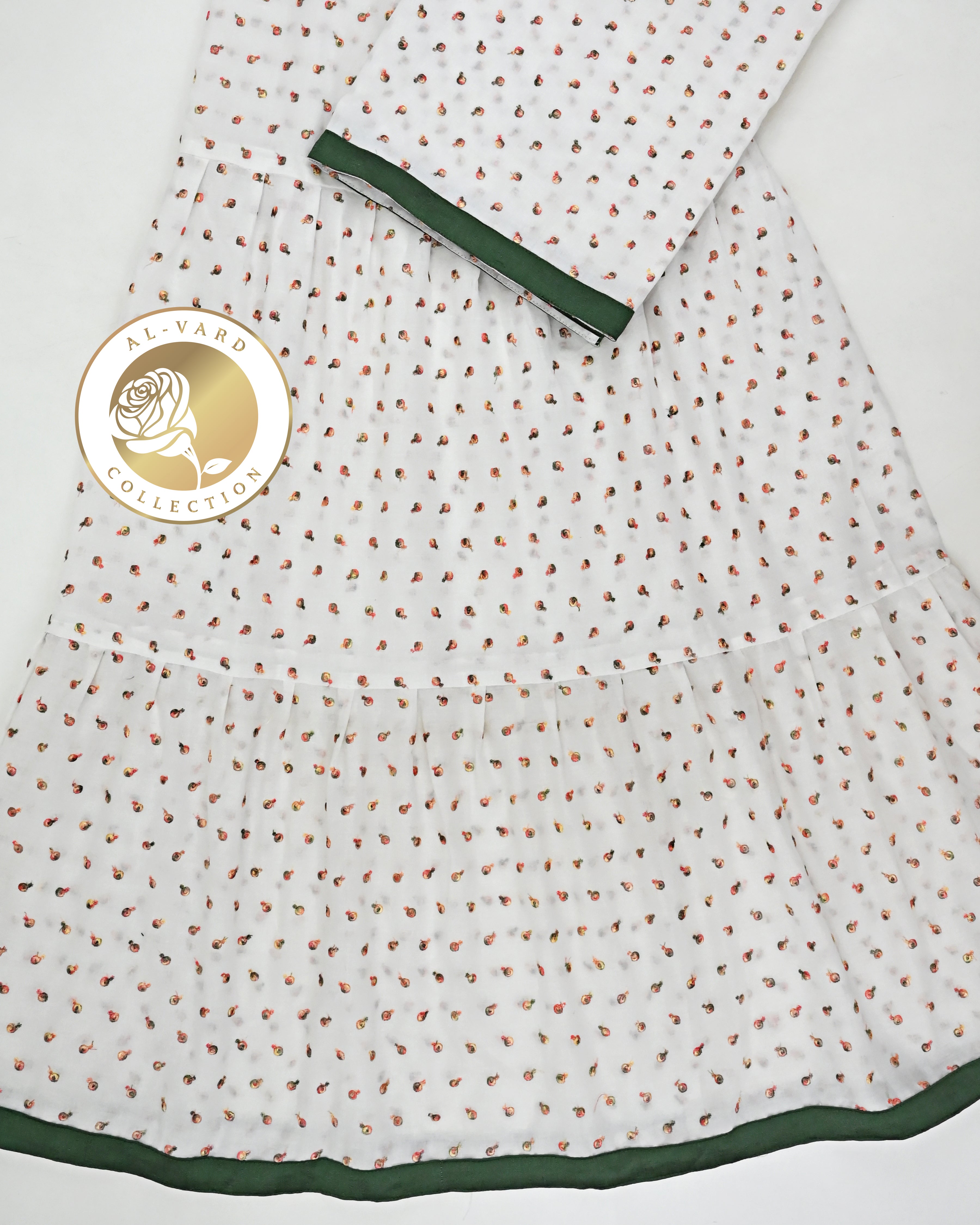 White Base Full Embroidery Booties Smart Skirt Style Rida