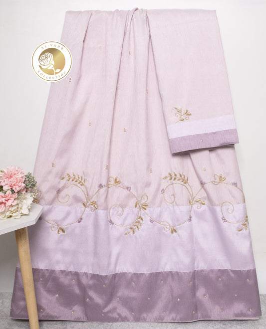 Rose Gold Rida With Beautiful Border Work & Smart Panel