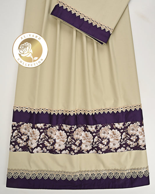 Sage Green Rida With Smart Dark Floral Design Panel & Lace